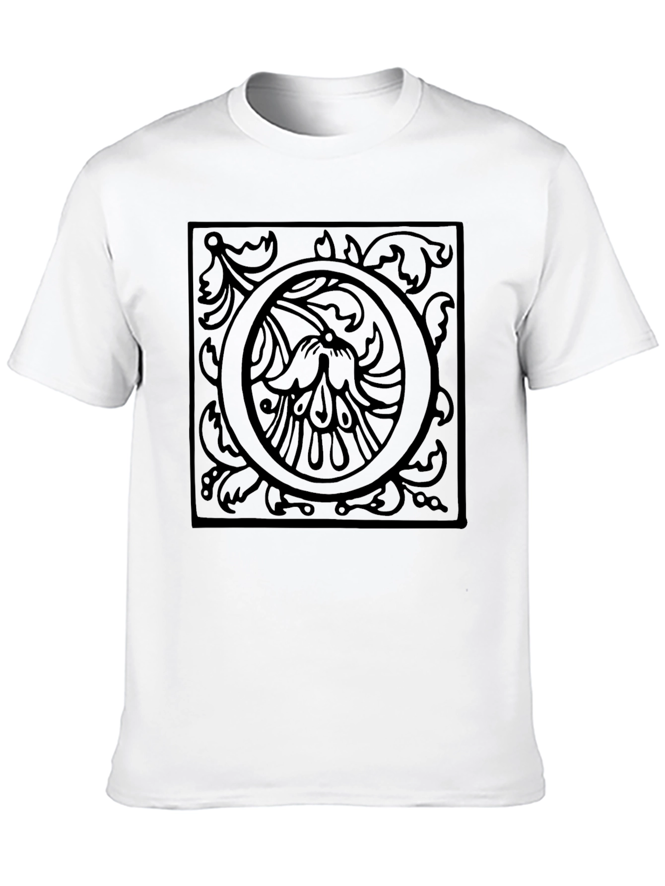 Ornate Initial O Black T-Shirt