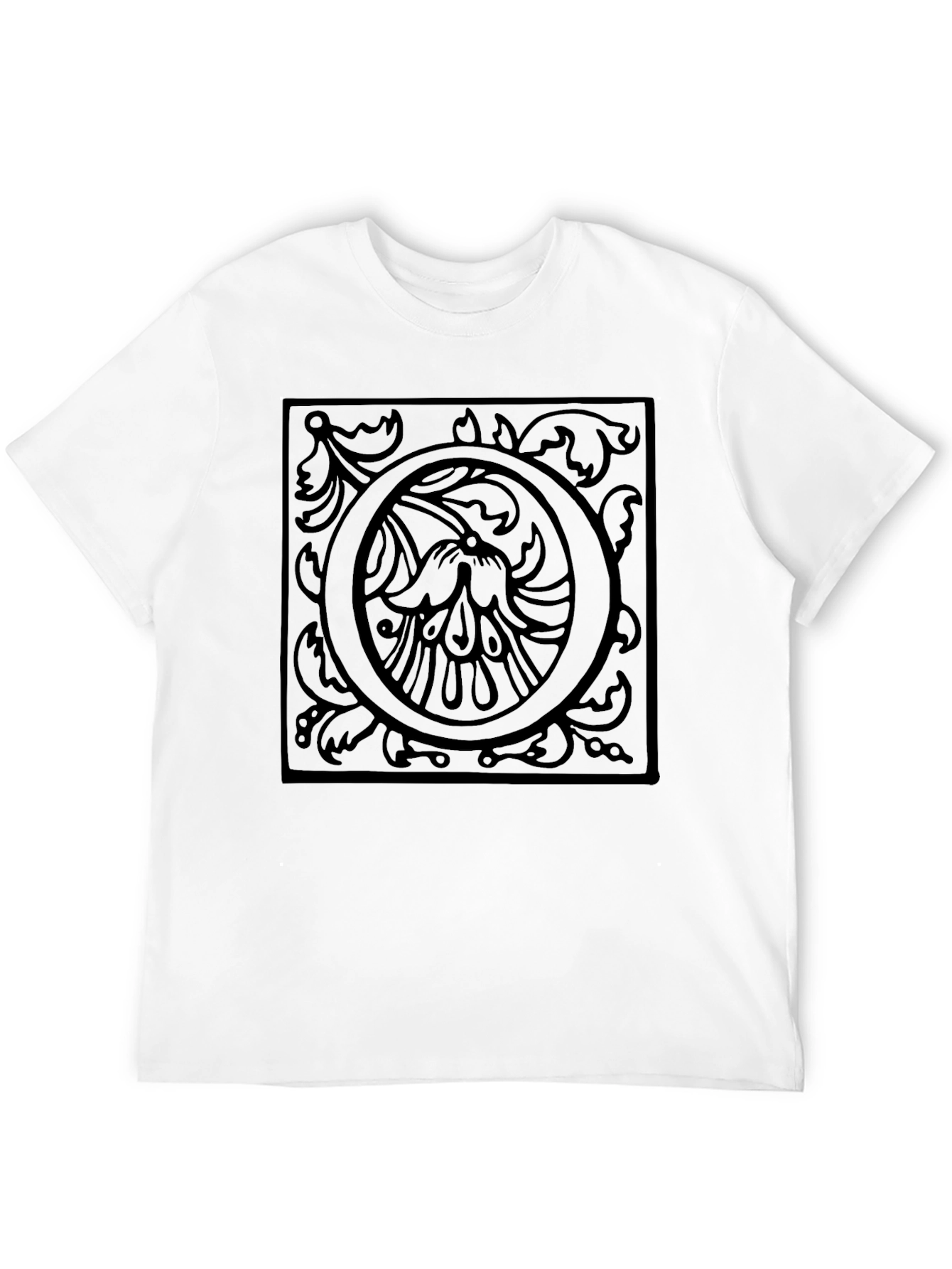 Ornate Initial O Black T-Shirt
