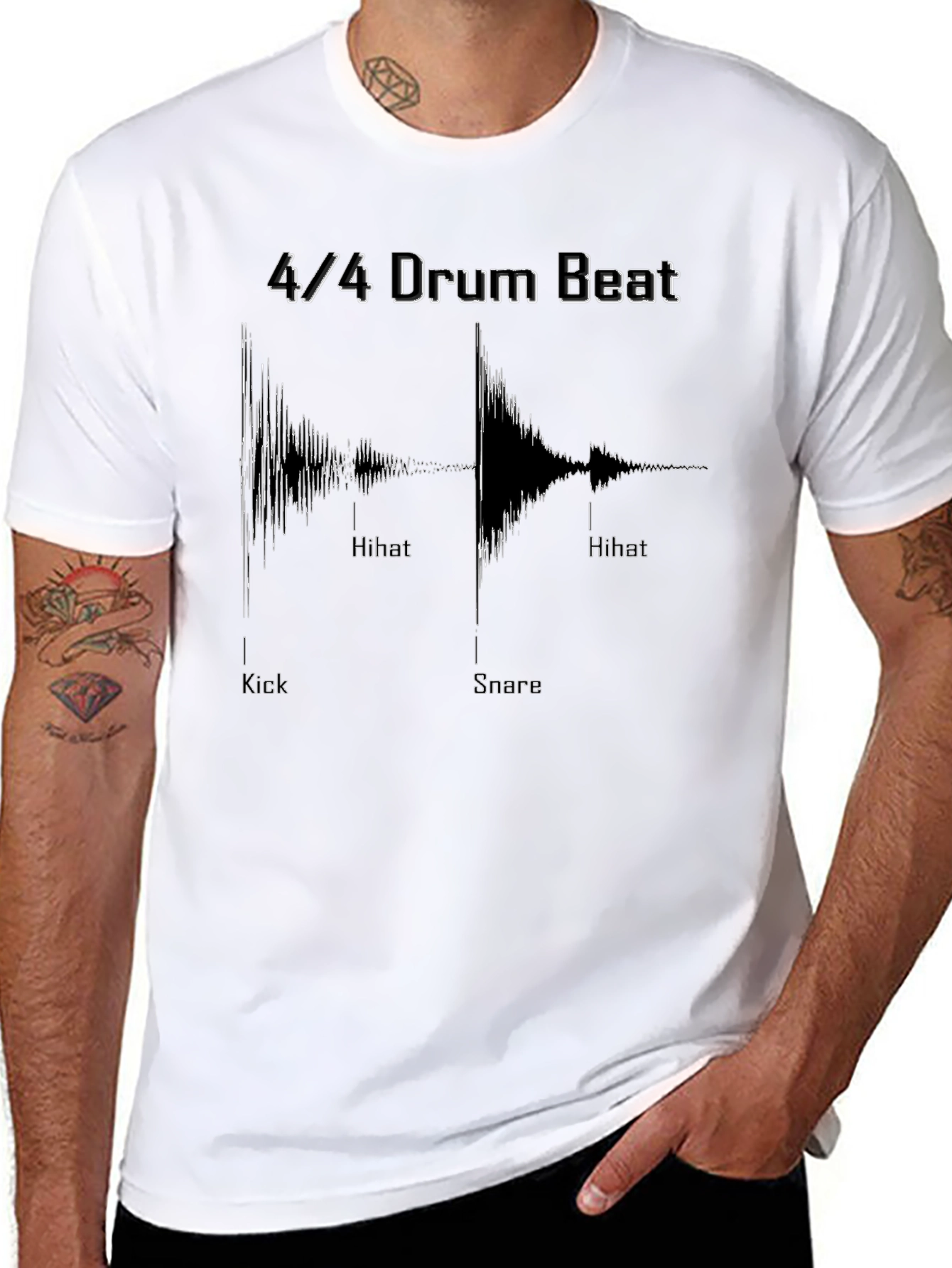 4/4 Drum Beat T-Shirt - Musician Tee