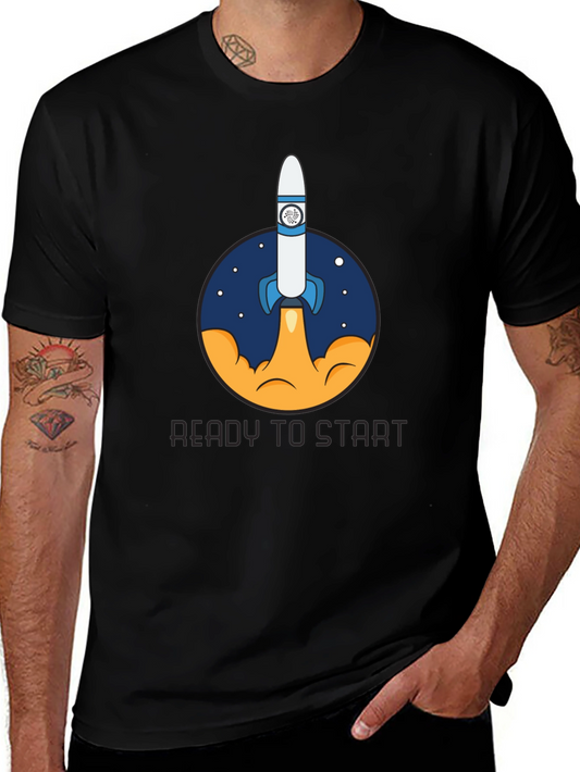 Rocket Launch Graphic T-Shirt - Ready to Start