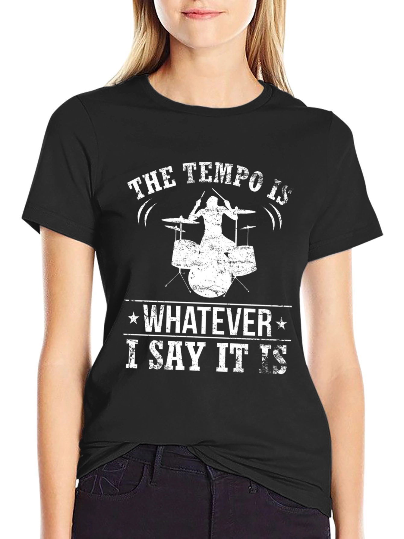 Tempo Drummer T-Shirt - Black Cotton Tee