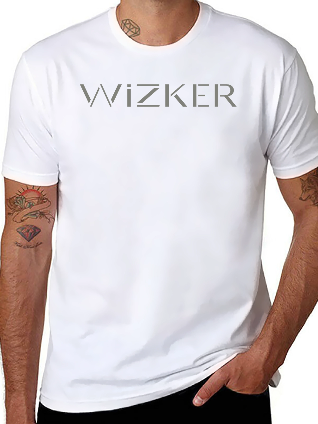 Wizker Graphic Print Tee - Black