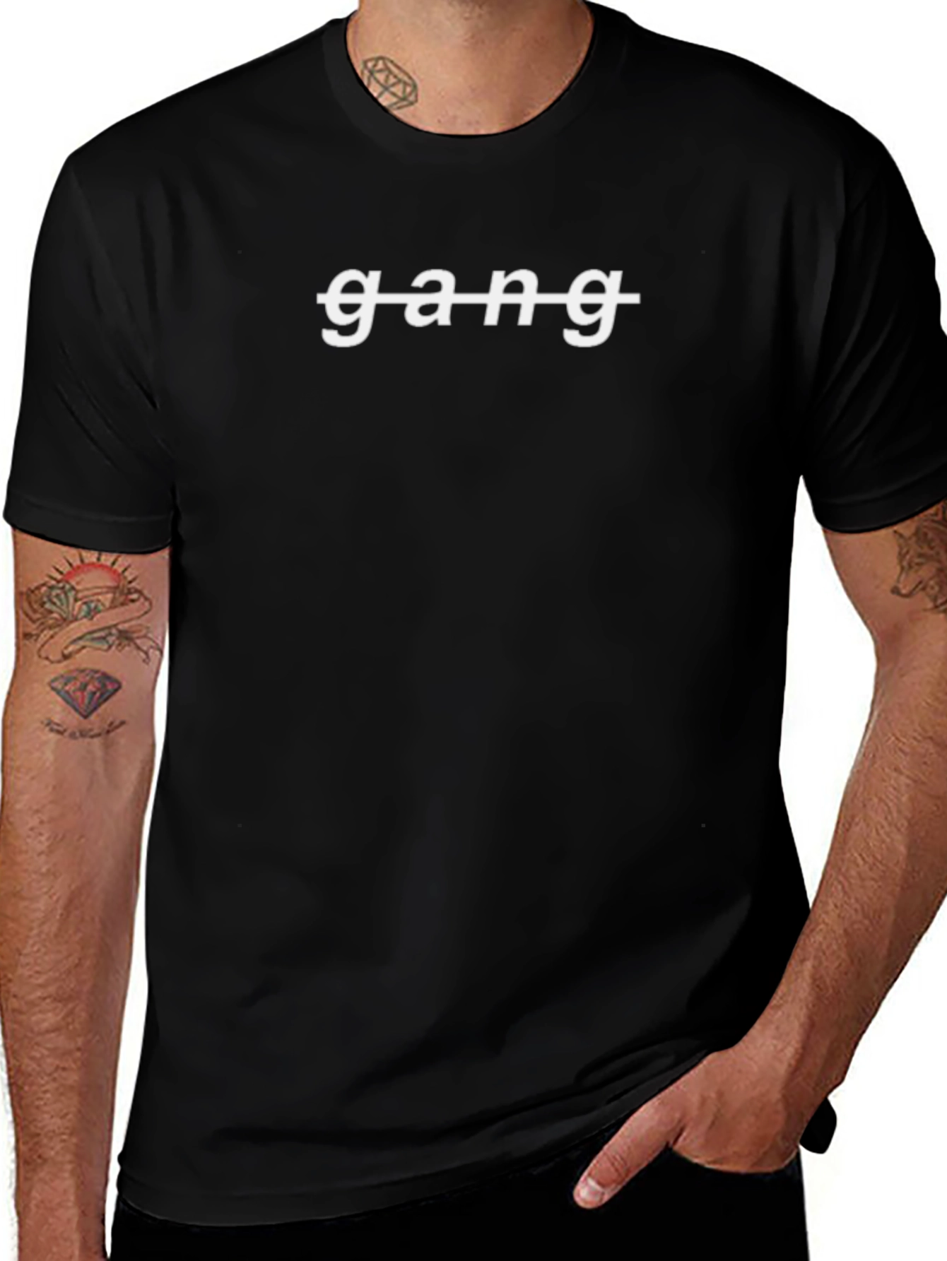 Anti Gang Black Tee - Stylish Graphic T-Shirt