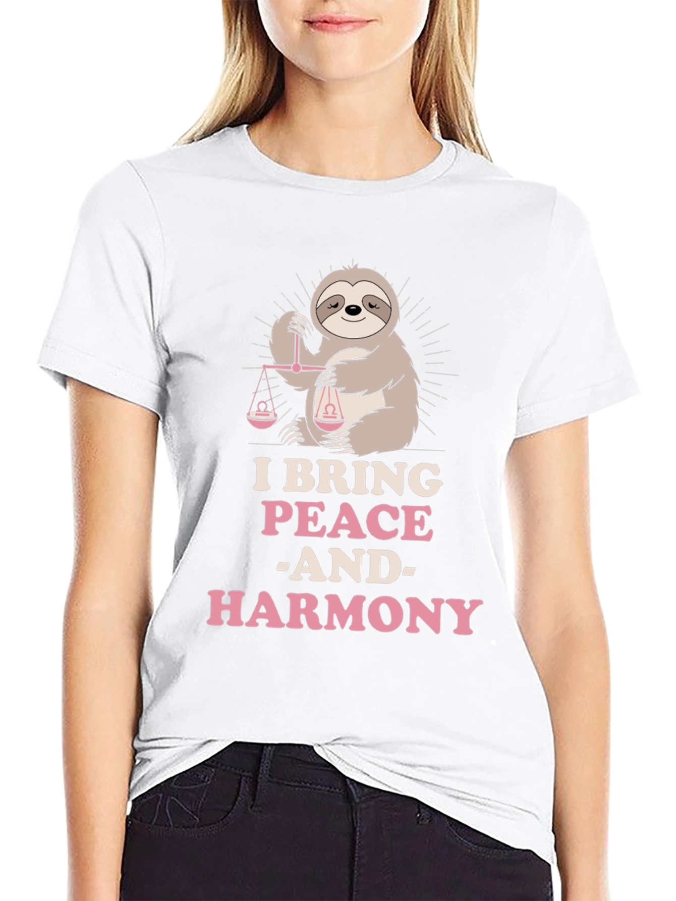 Peace & Harmony Sloth Graphic T-Shirt