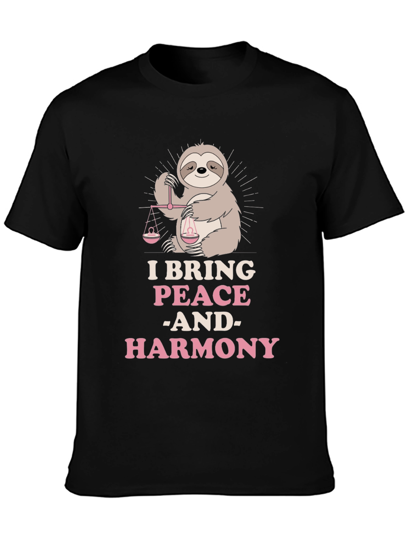 Peace & Harmony Sloth Graphic T-Shirt