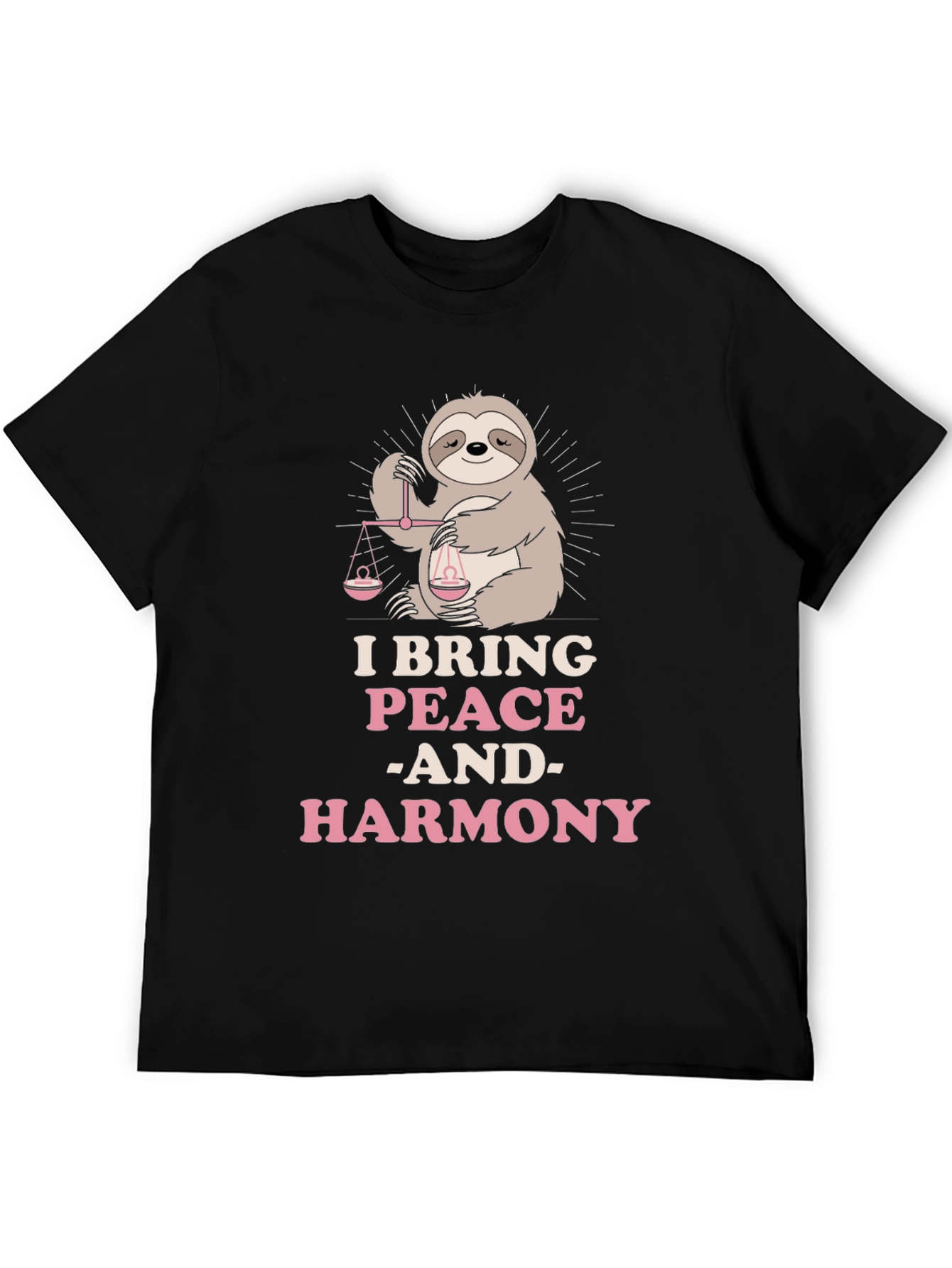 Peace & Harmony Sloth Graphic T-Shirt