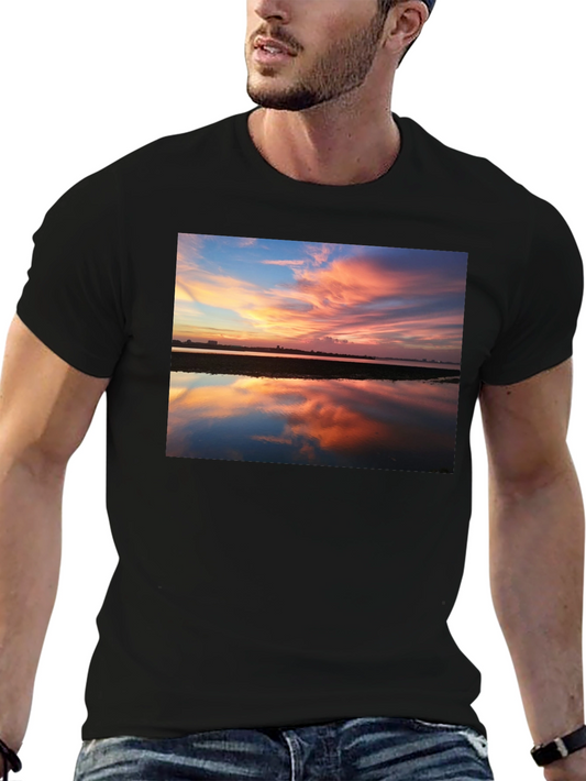 Sunset Reflection Graphic Tee - Black