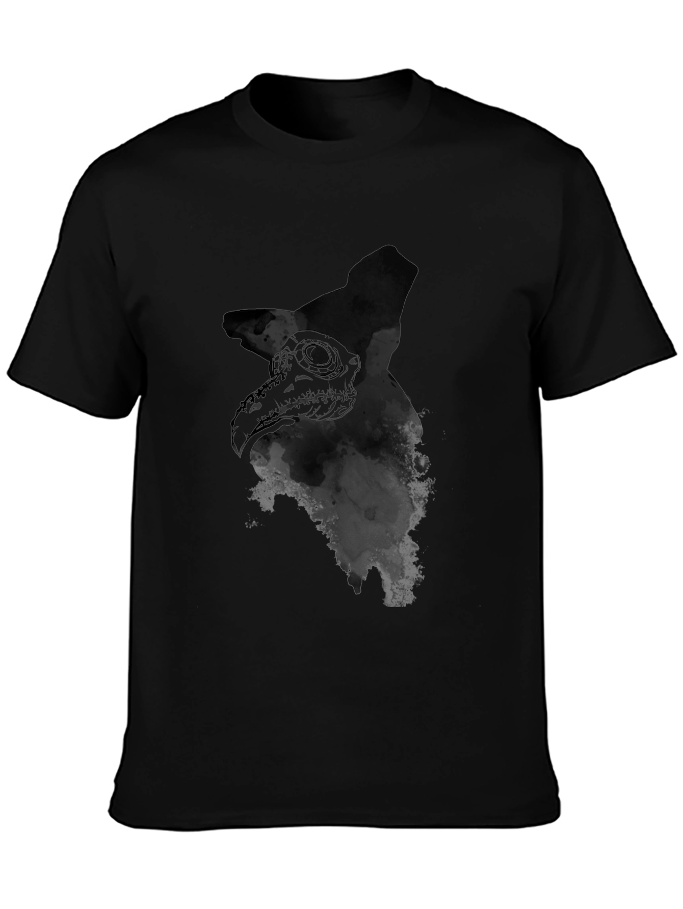 Plague Doctor Graphic Tee - Black Cotton Blend