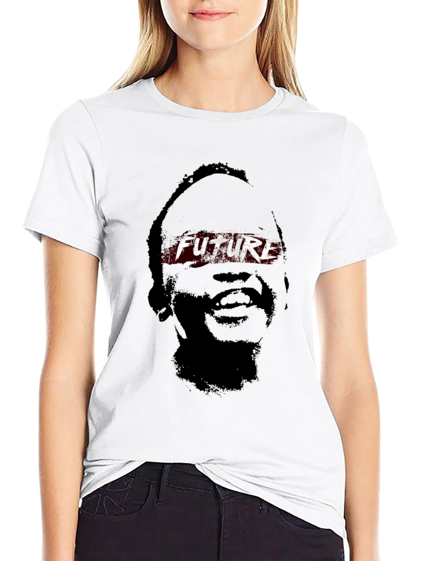 Future Portrait Graphic T-Shirt - Black