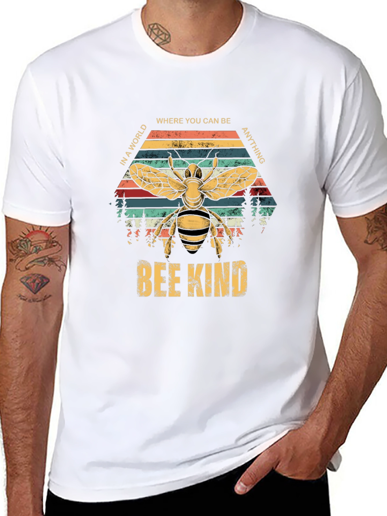 Bee Kind Graphic T-Shirt - Retro Style