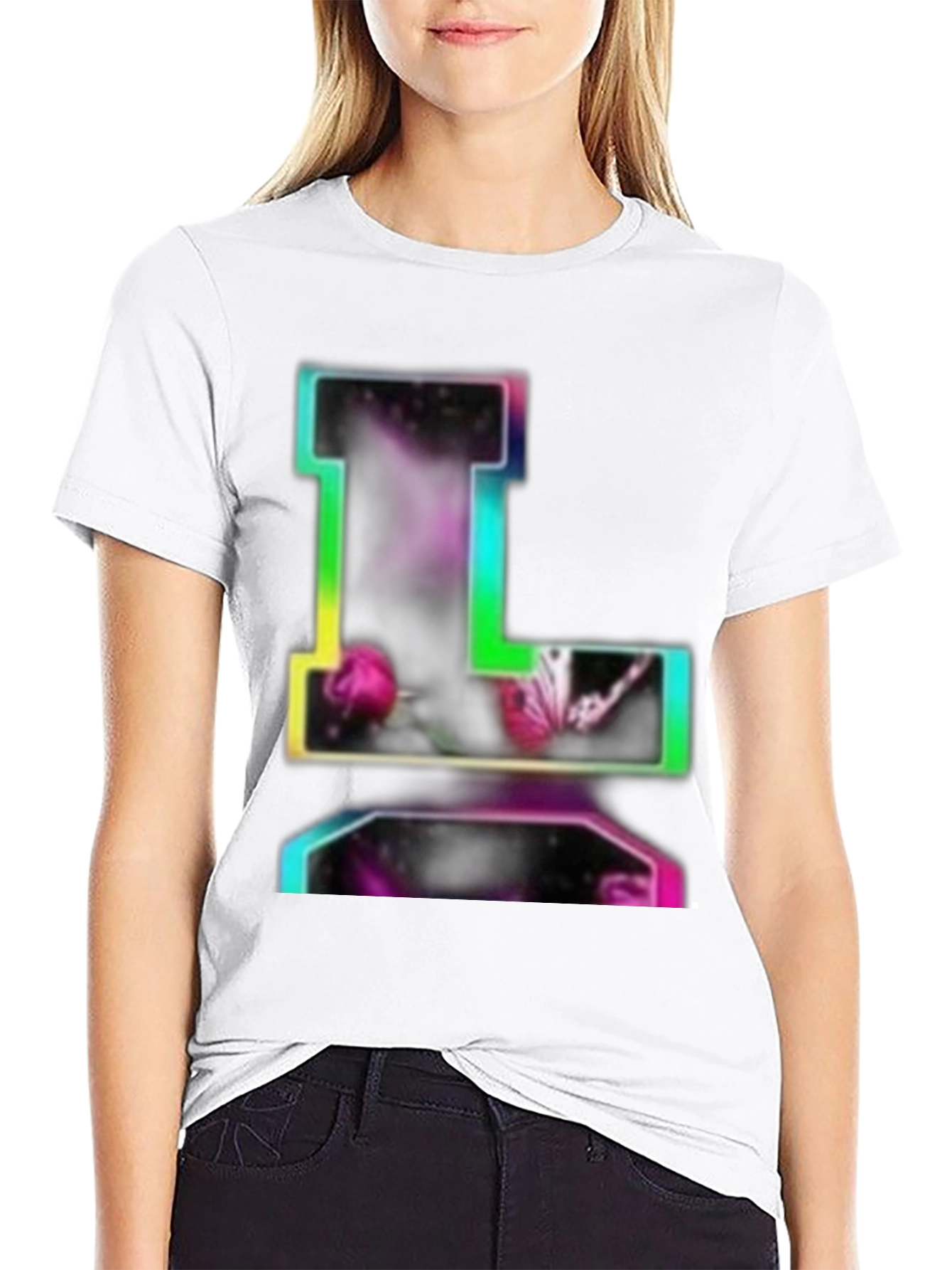 Rainbow Letter L Graphic T-Shirt