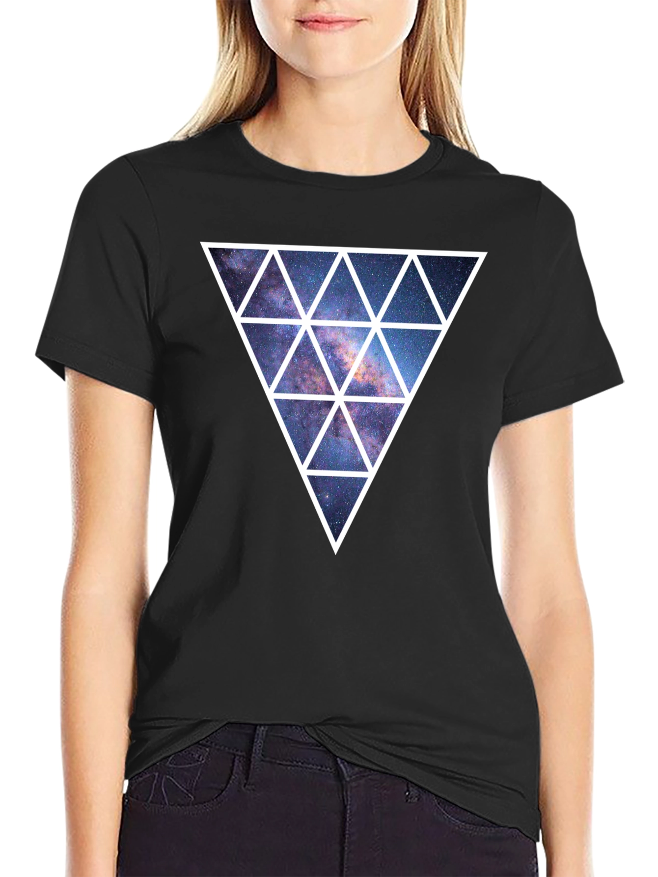 Galaxy Triangle Graphic Tee - Mens Black T-Shirt
