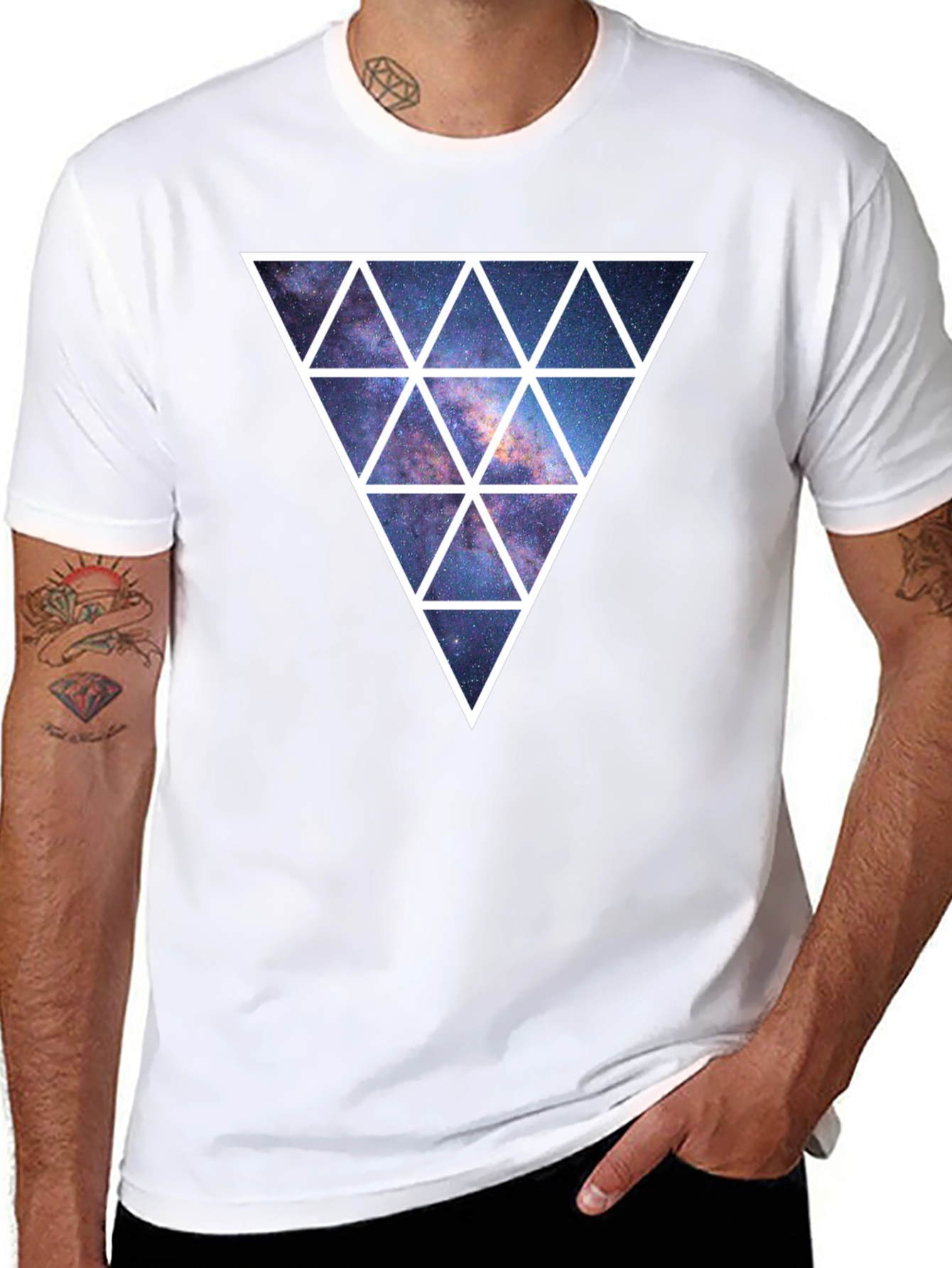 Galaxy Triangle Graphic Tee - Mens Black T-Shirt