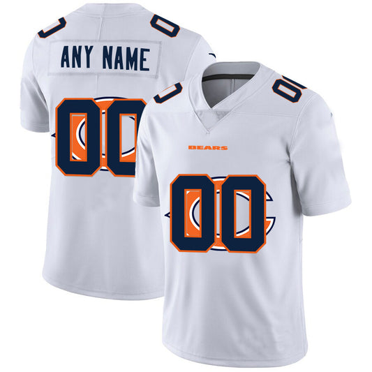 Custom1 Chicago Bears White Team Big Logo Vapor Untouchable Limited Jerseys Stitched Jerseys Football Jerseys