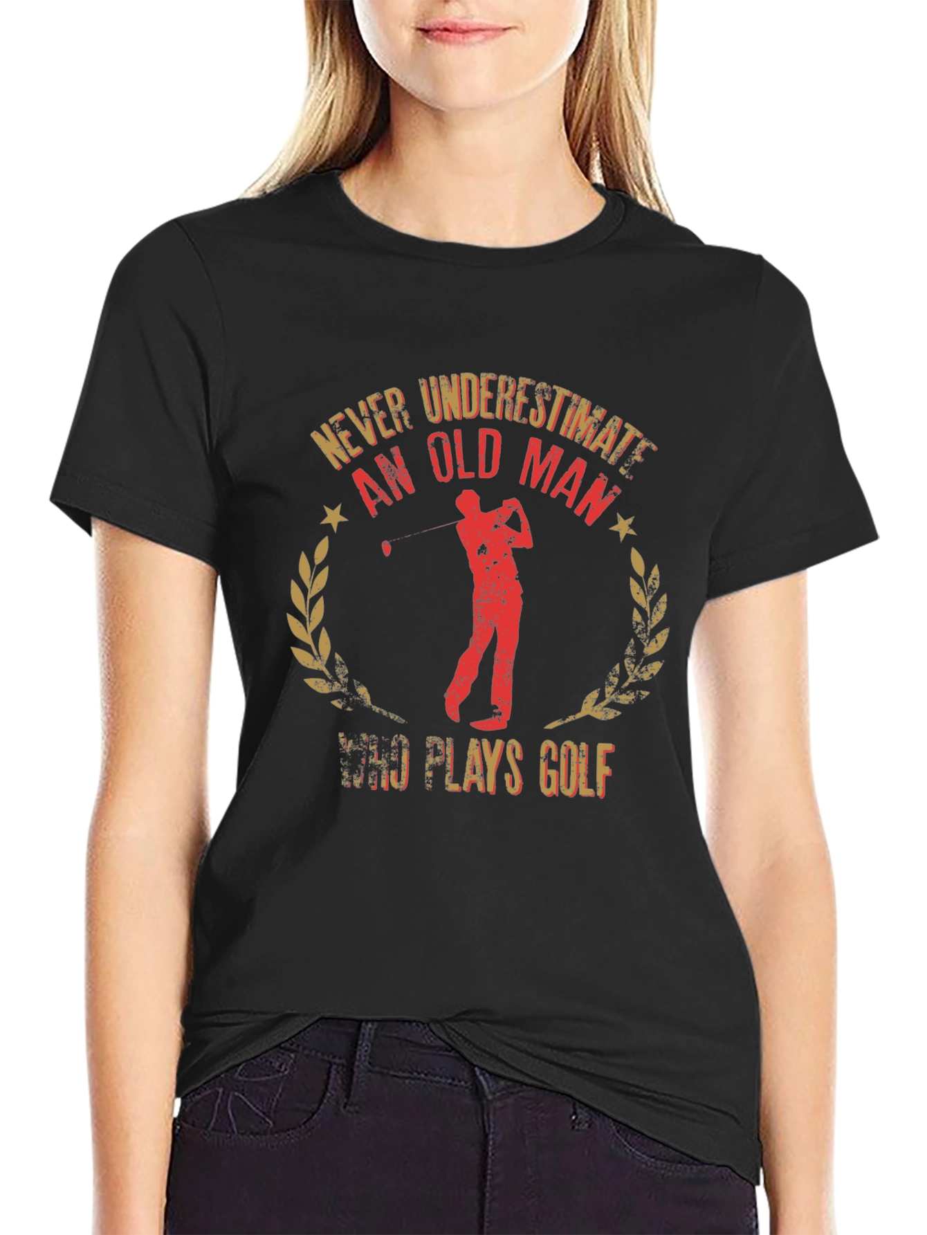 Never Underestimate Old Man Golf T-Shirt