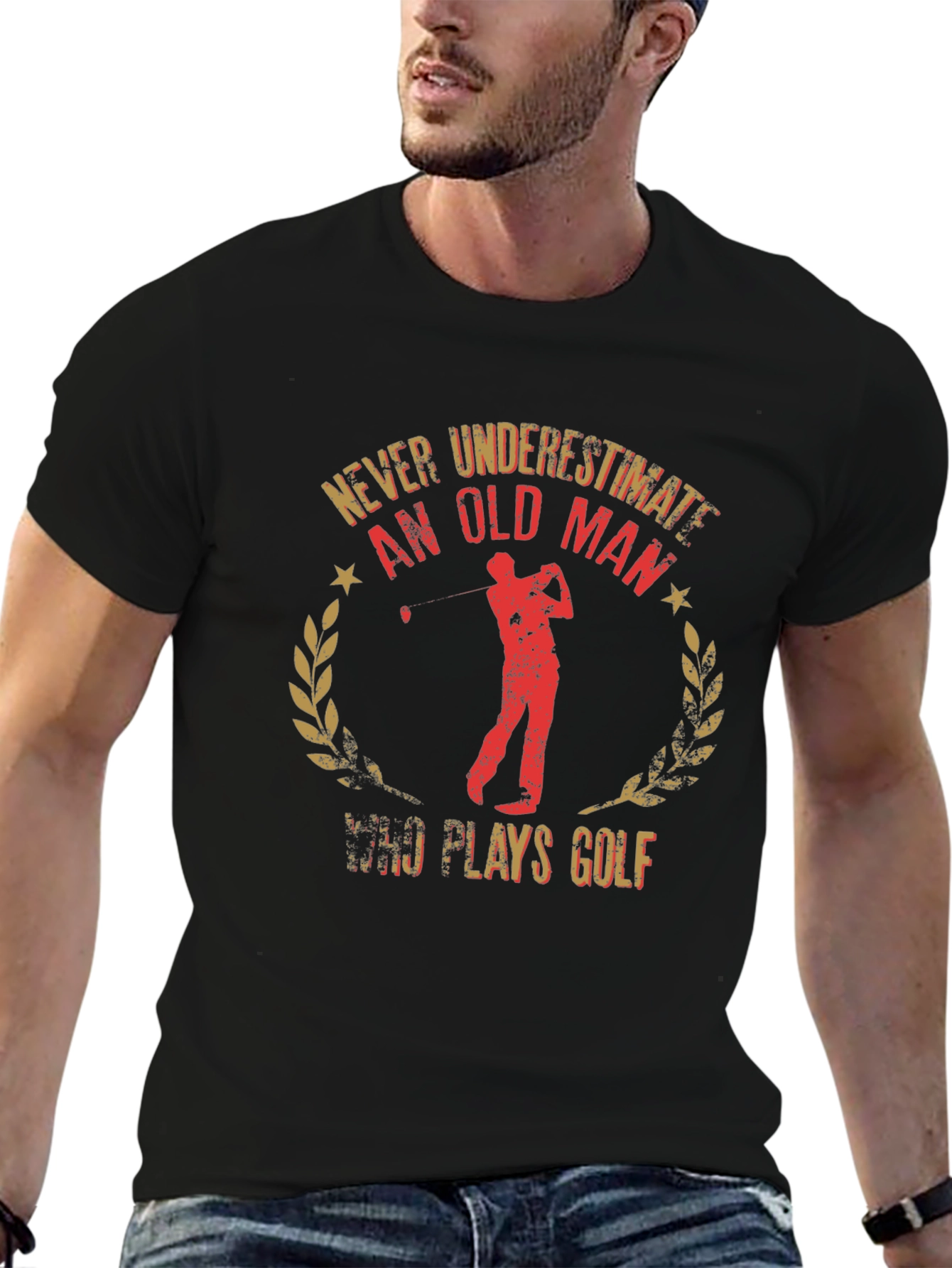 Never Underestimate Old Man Golf T-Shirt