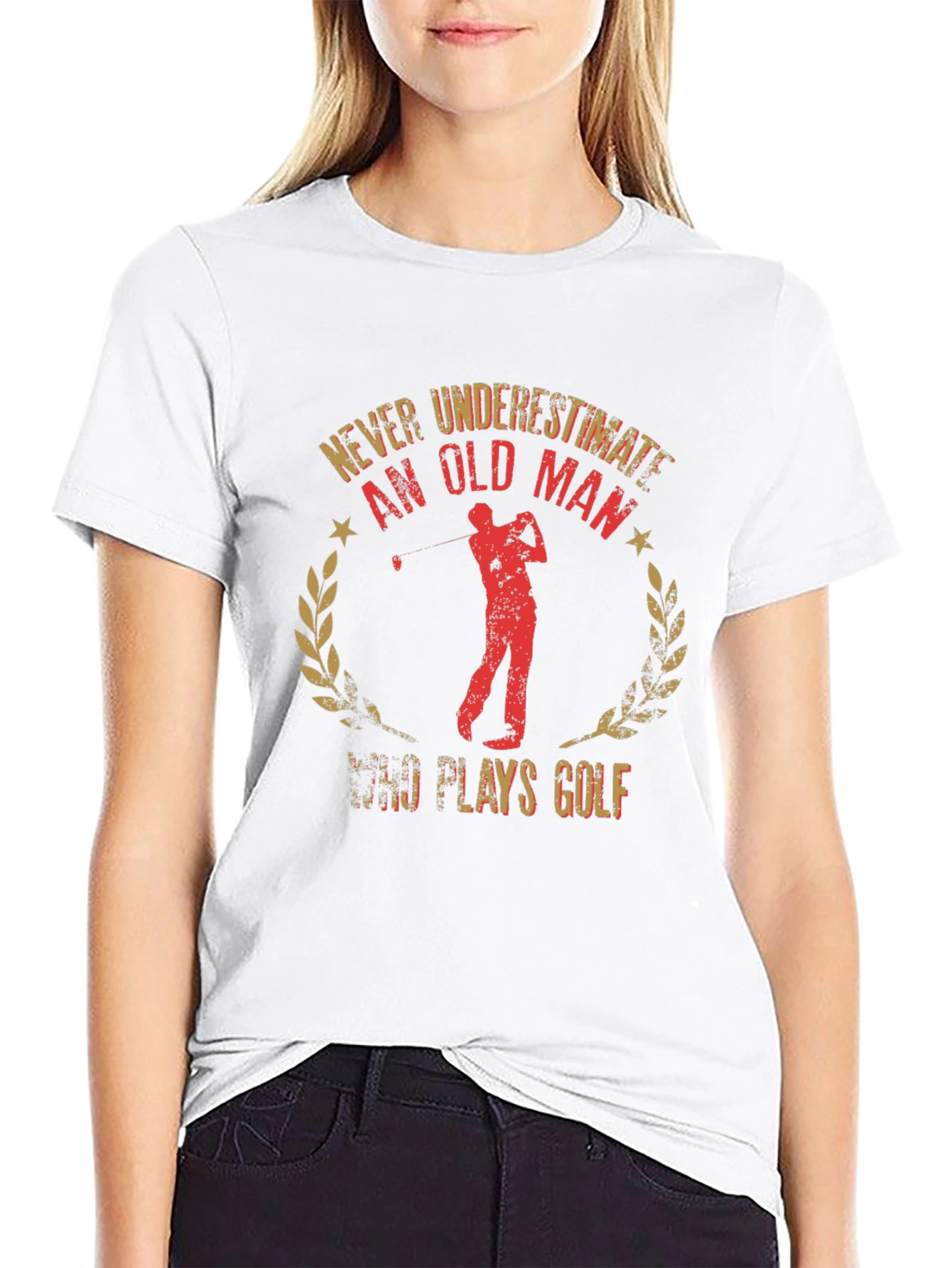 Never Underestimate Old Man Golf T-Shirt