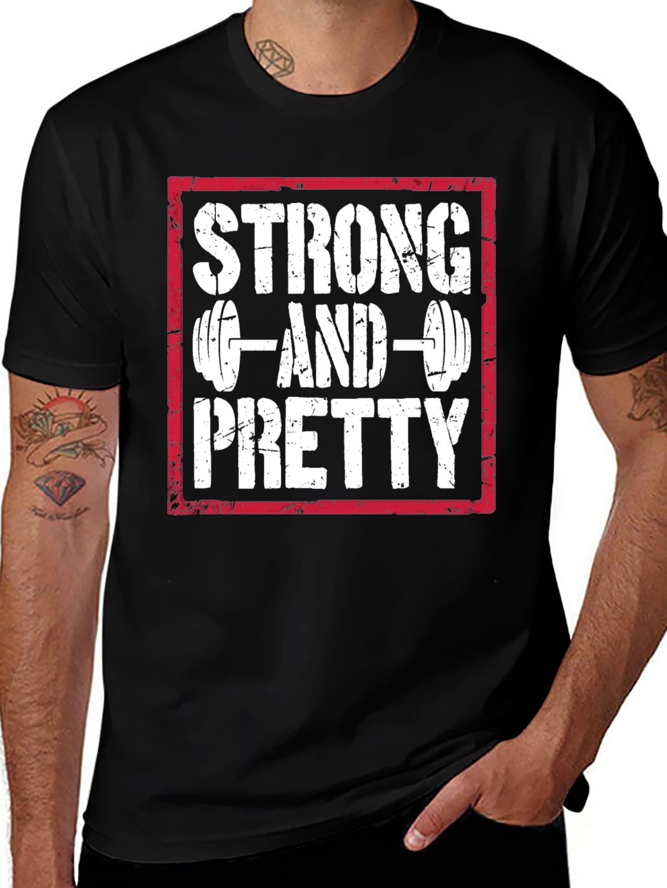 Strong and Pretty Graphic T-Shirt - Fitness Apparel