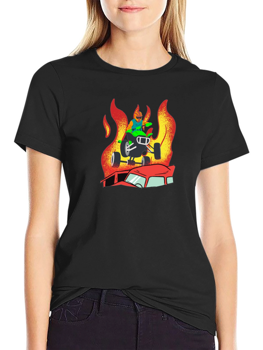 Fiery ATV Rider Graphic T-Shirt