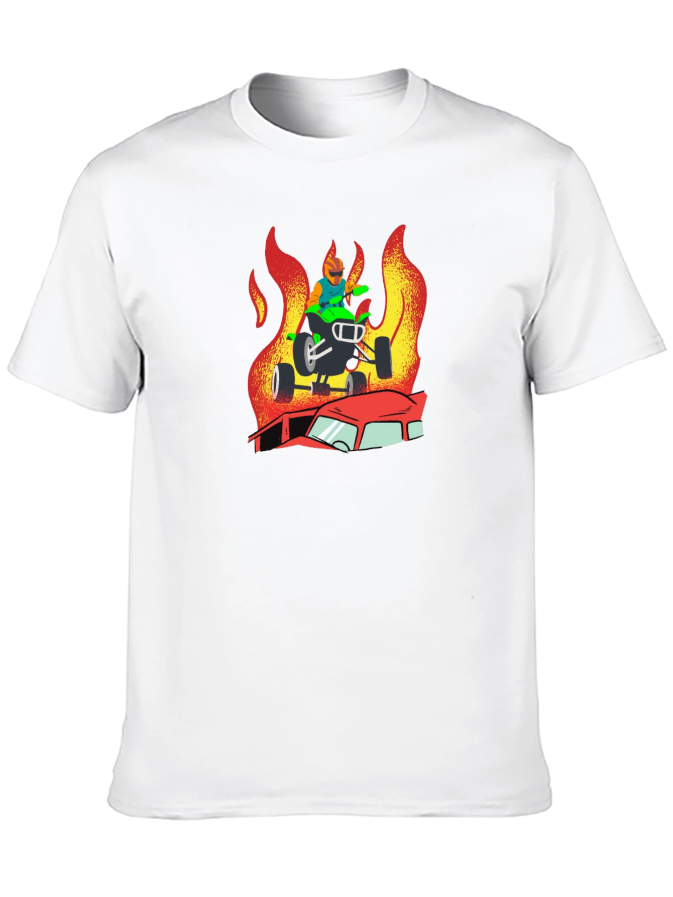 Fiery ATV Rider Graphic T-Shirt