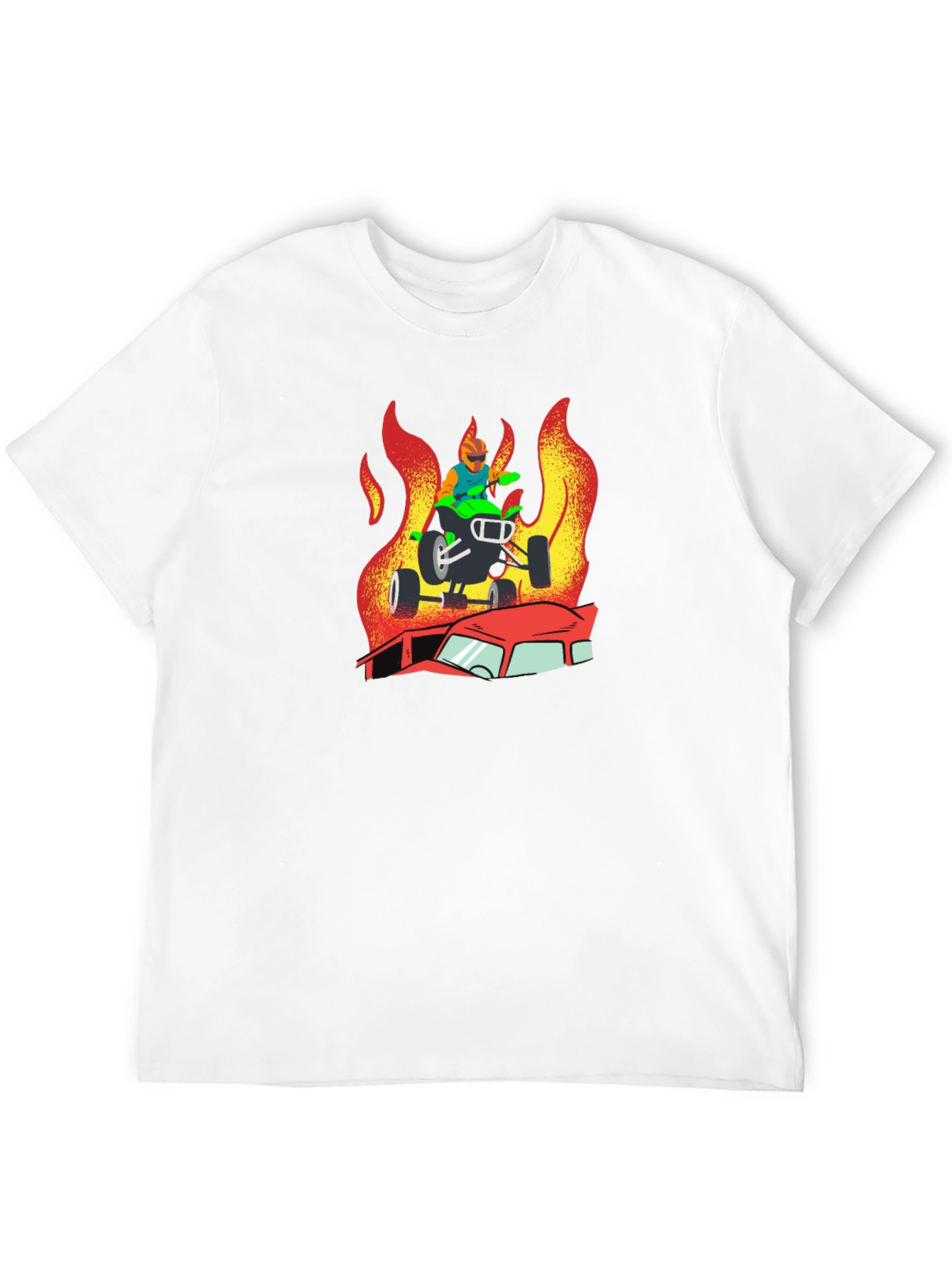 Fiery ATV Rider Graphic T-Shirt