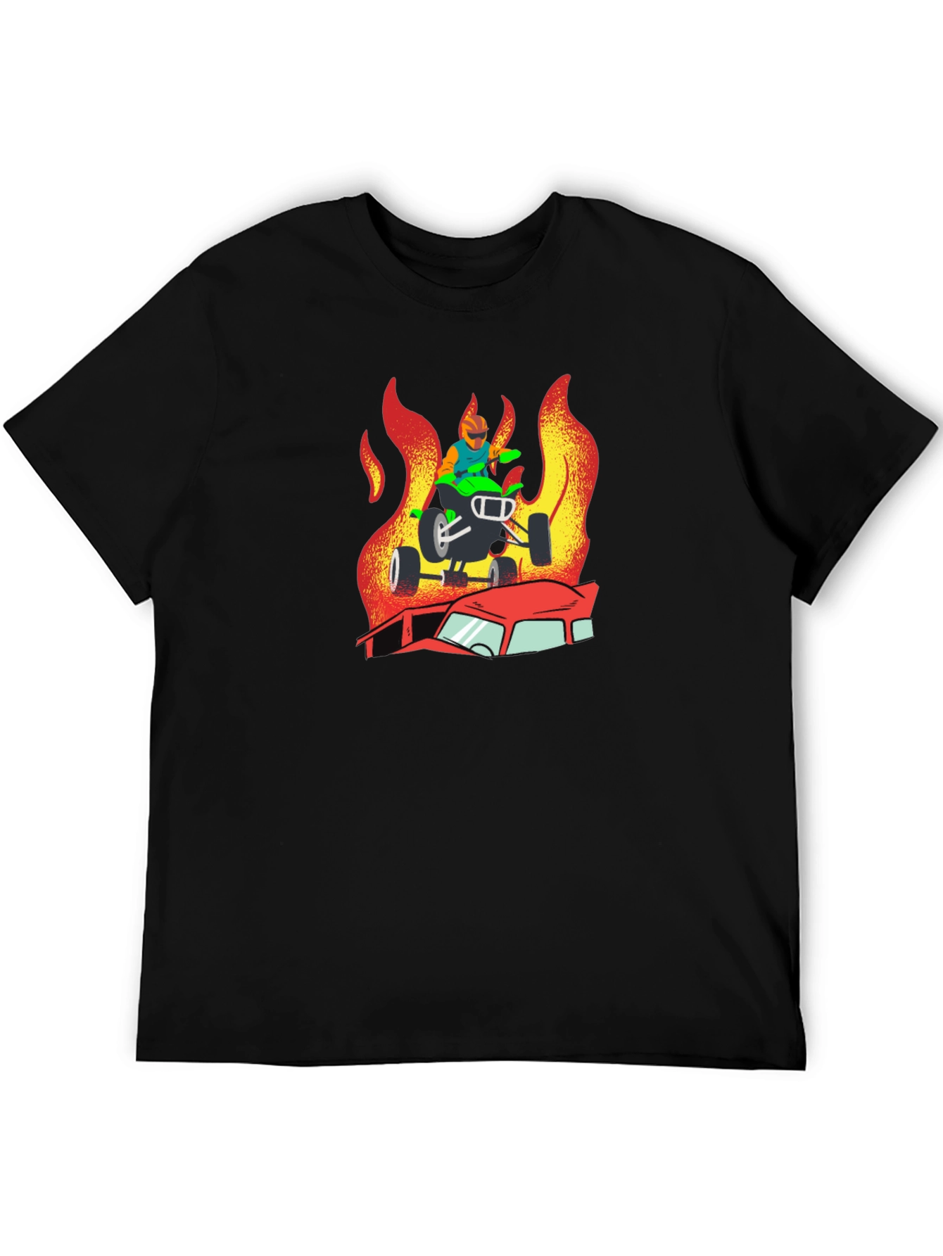 Fiery ATV Rider Graphic T-Shirt