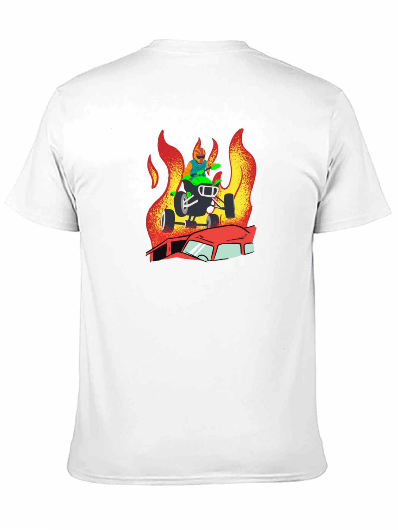 Fiery ATV Rider Graphic T-Shirt