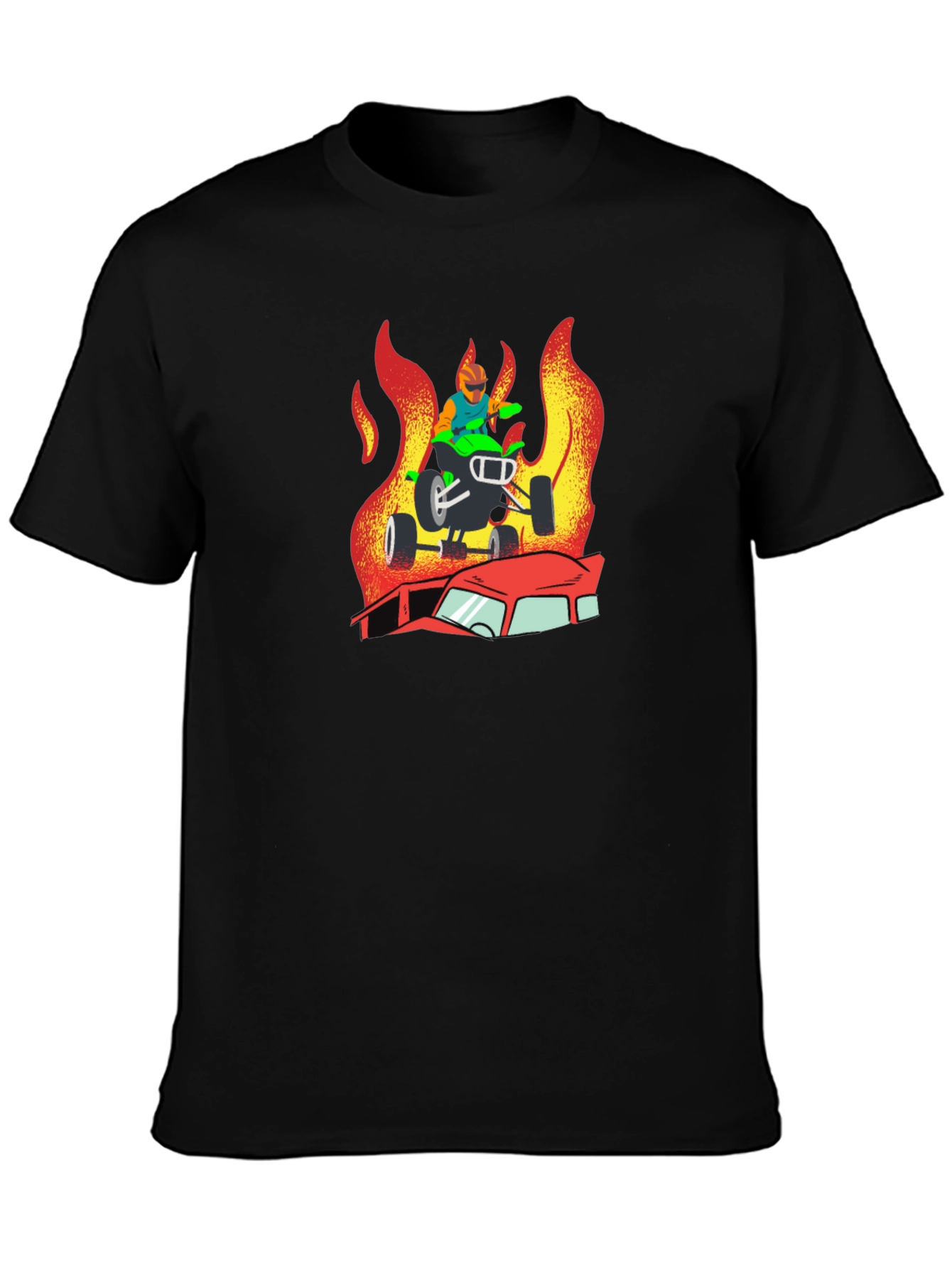 Fiery ATV Rider Graphic T-Shirt