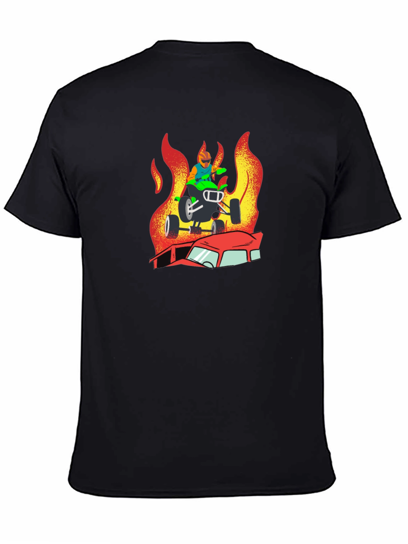 Fiery ATV Rider Graphic T-Shirt