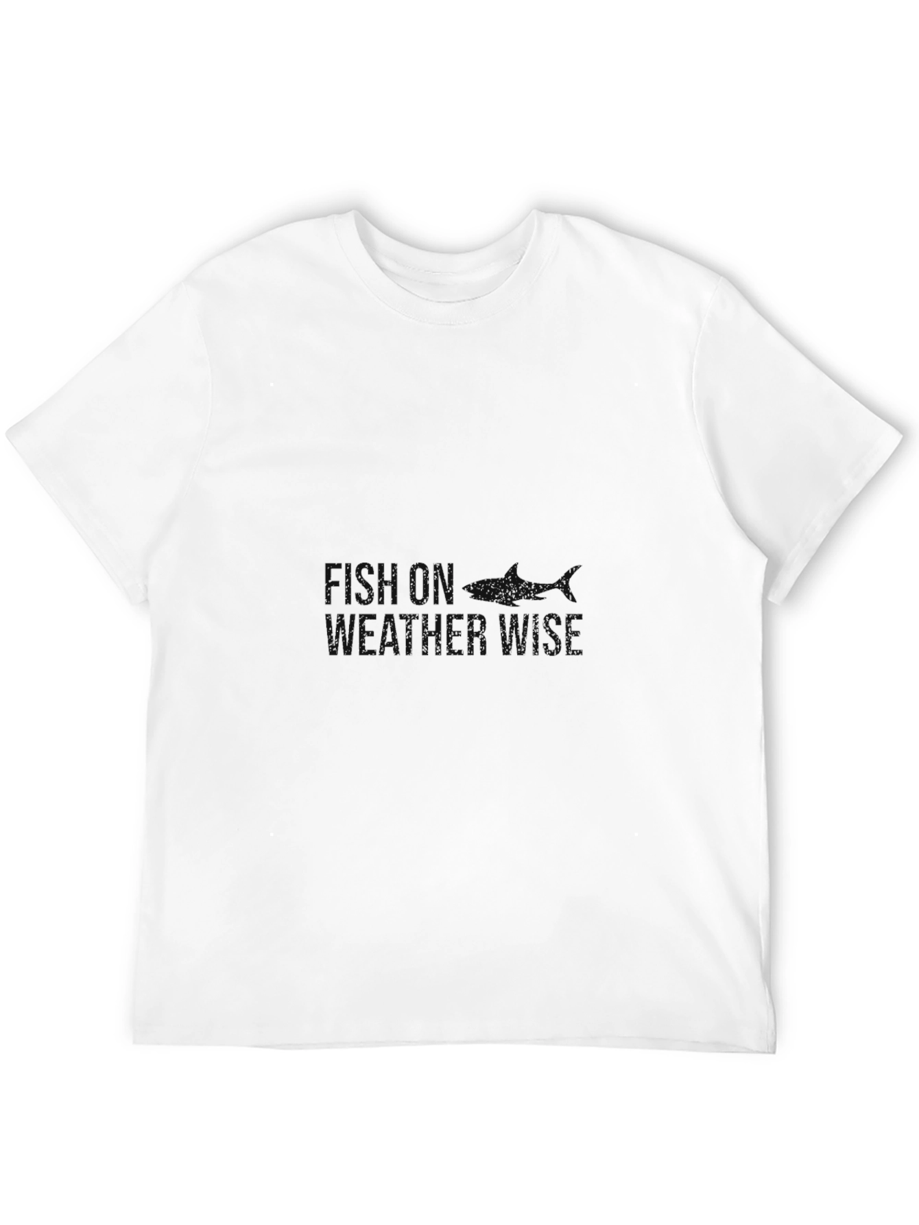 Black Graphic Tee - Fish On Weather Wise Design