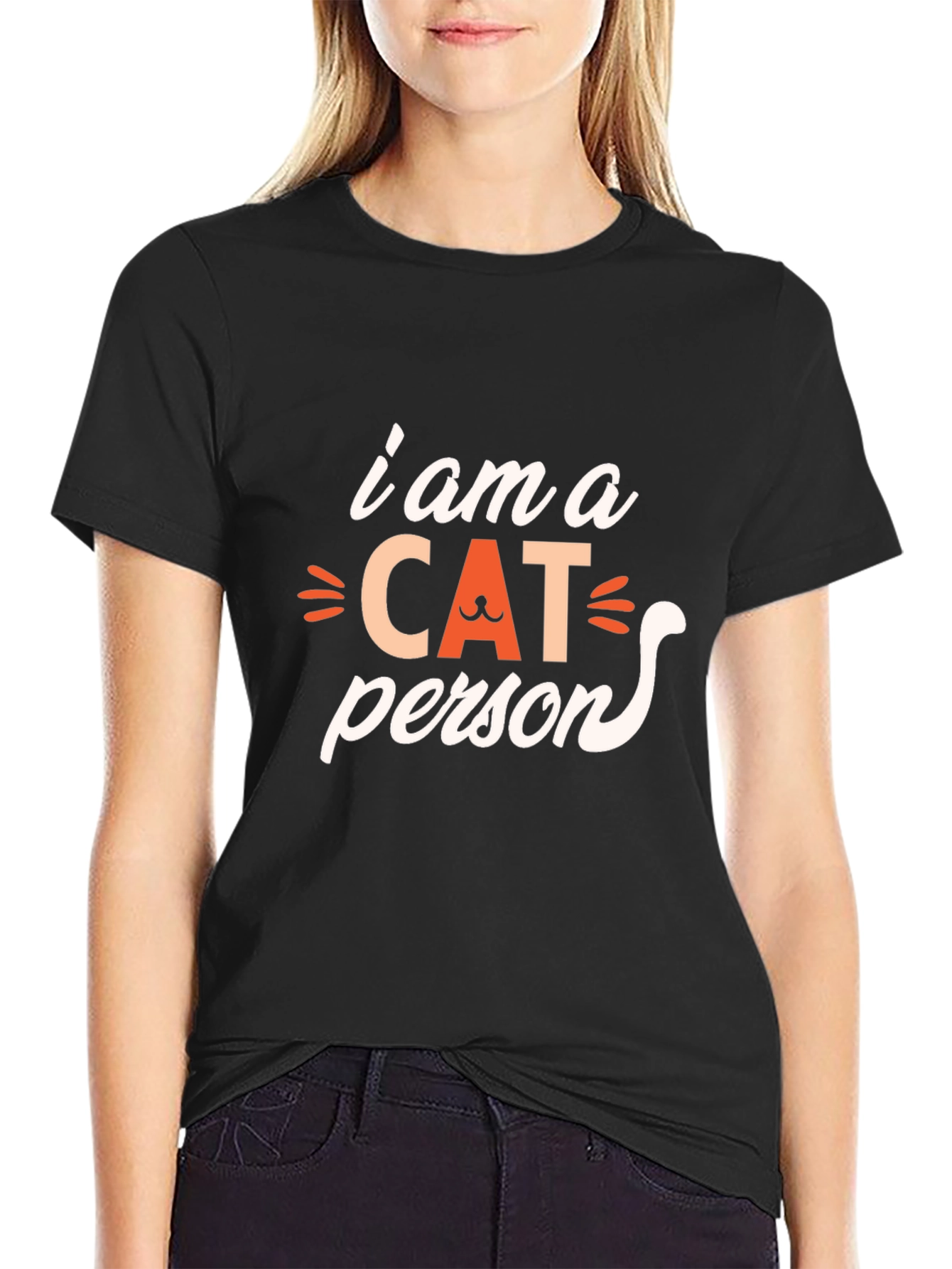 I am a Cat Person Black T-Shirt