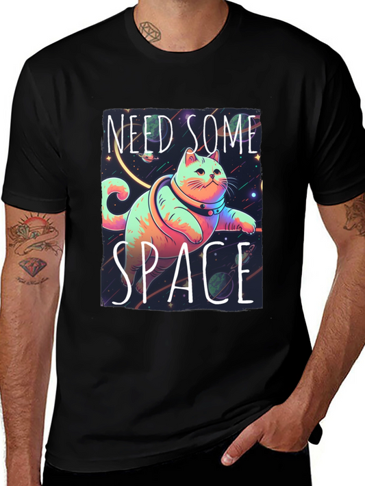 Need Some Space Cat Graphic Tee - Black