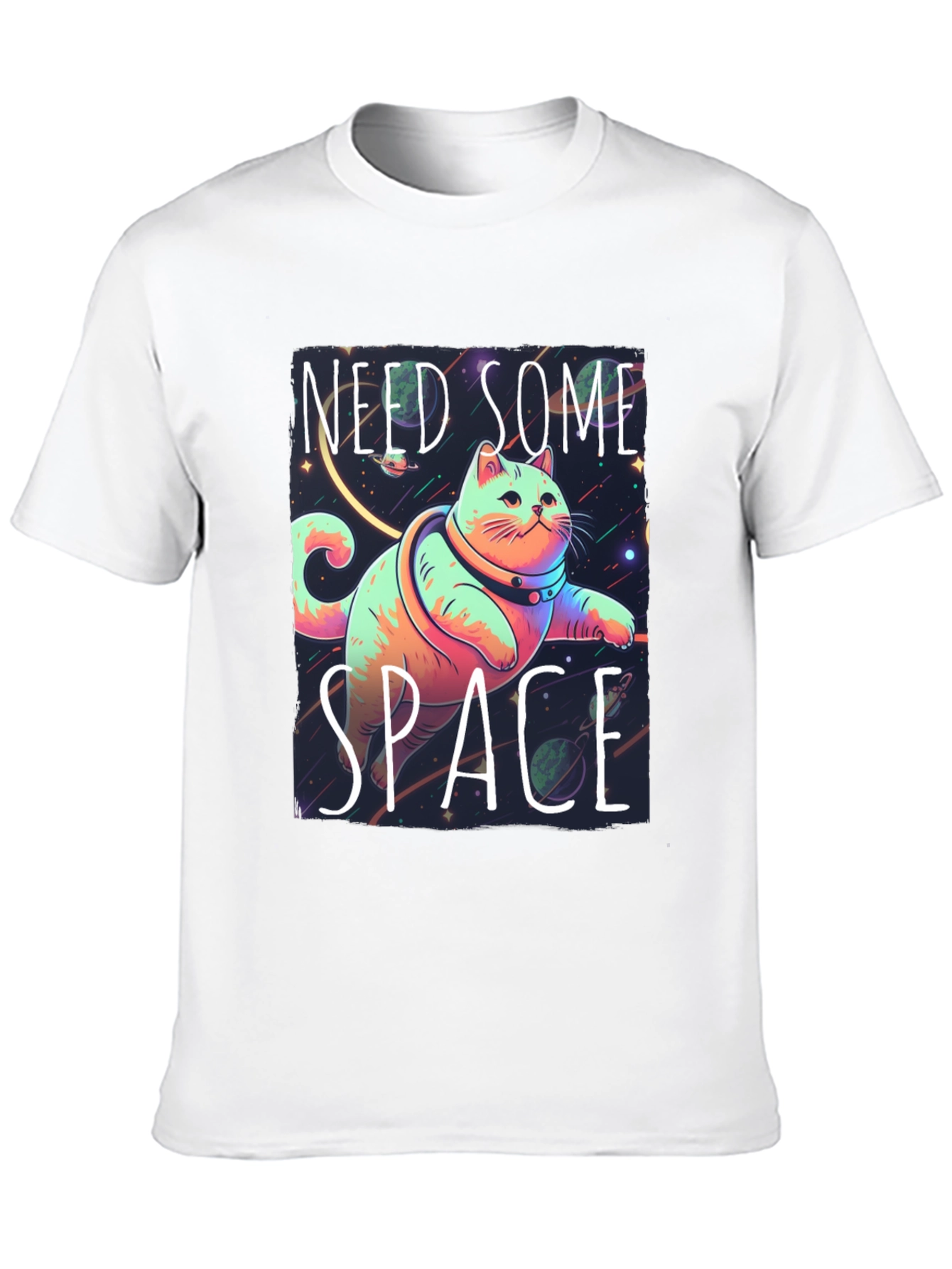 Need Some Space Cat Graphic Tee - Black