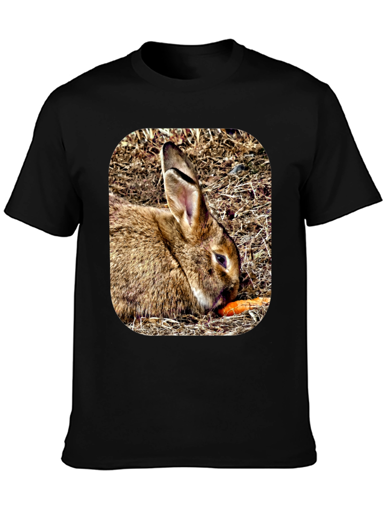 Rabbit Eating Carrot Graphic T-Shirt