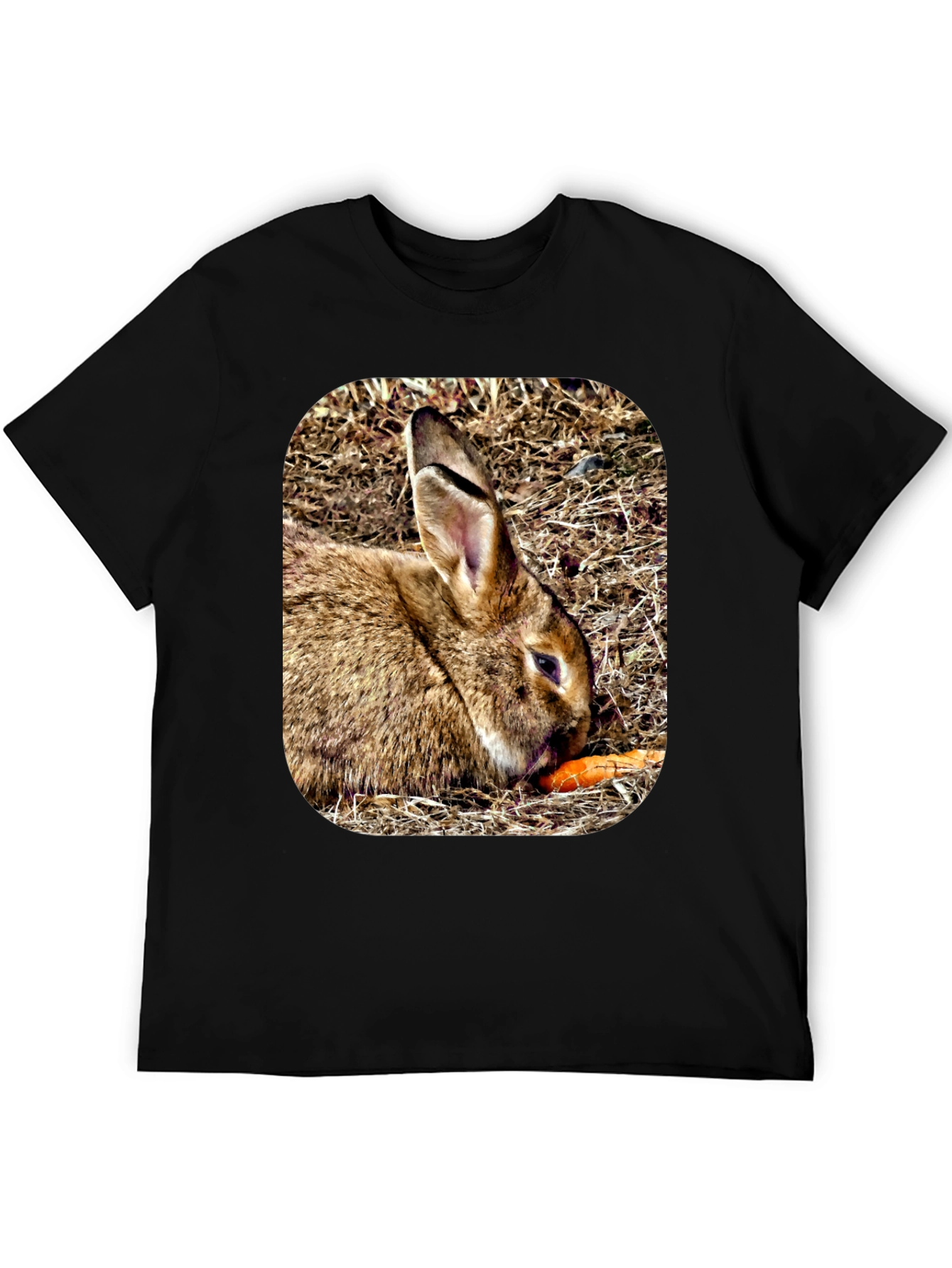 Rabbit Eating Carrot Graphic T-Shirt