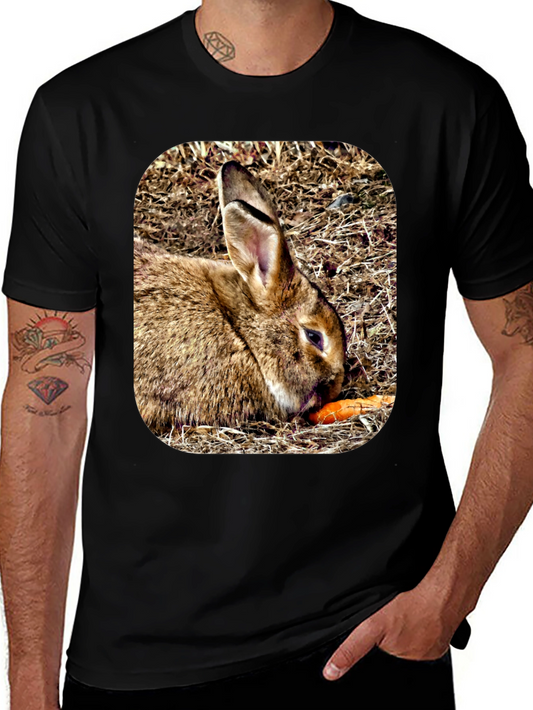 Rabbit Eating Carrot Graphic T-Shirt