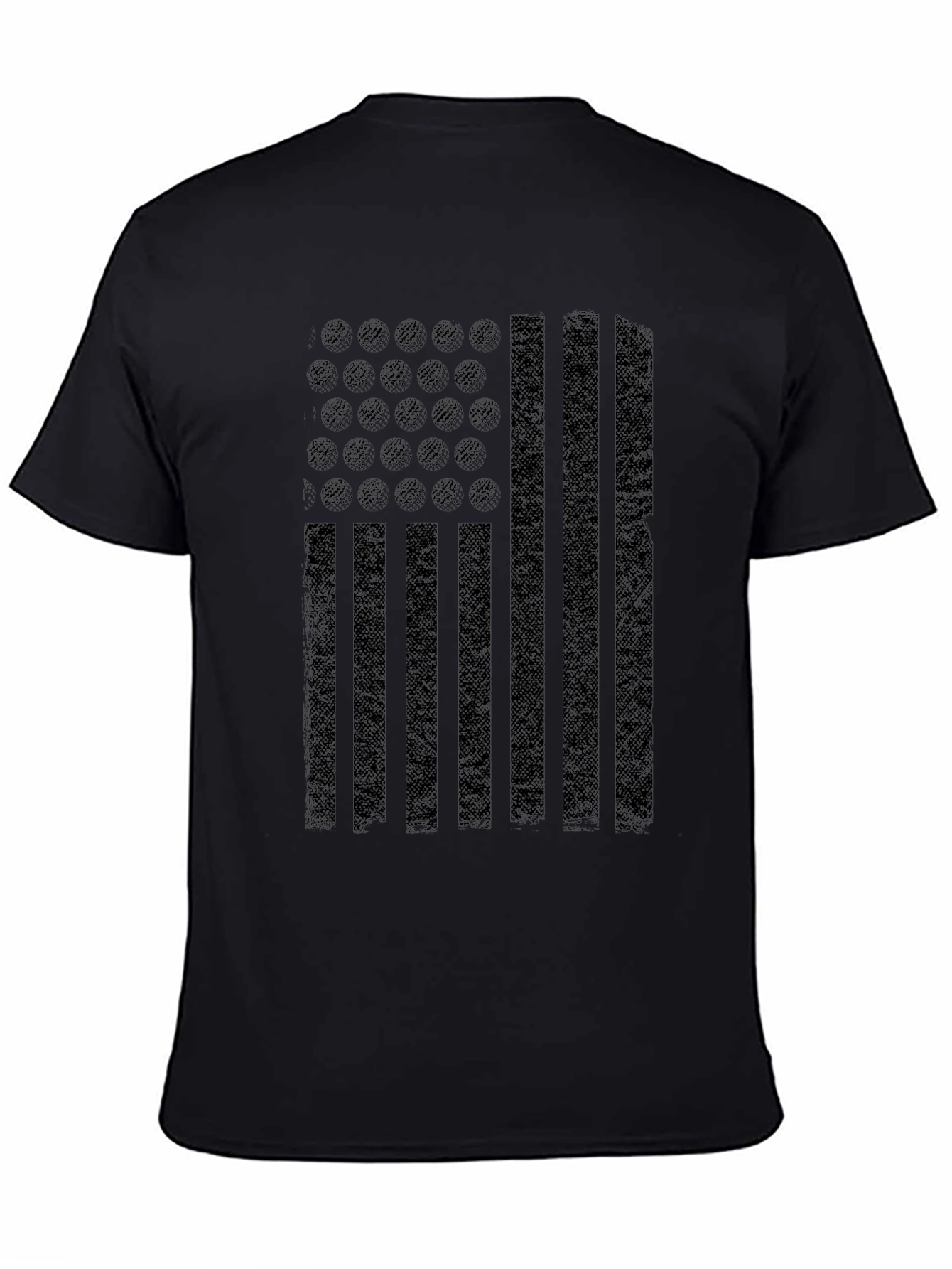 Distressed American Flag Graphic Black T-Shirt