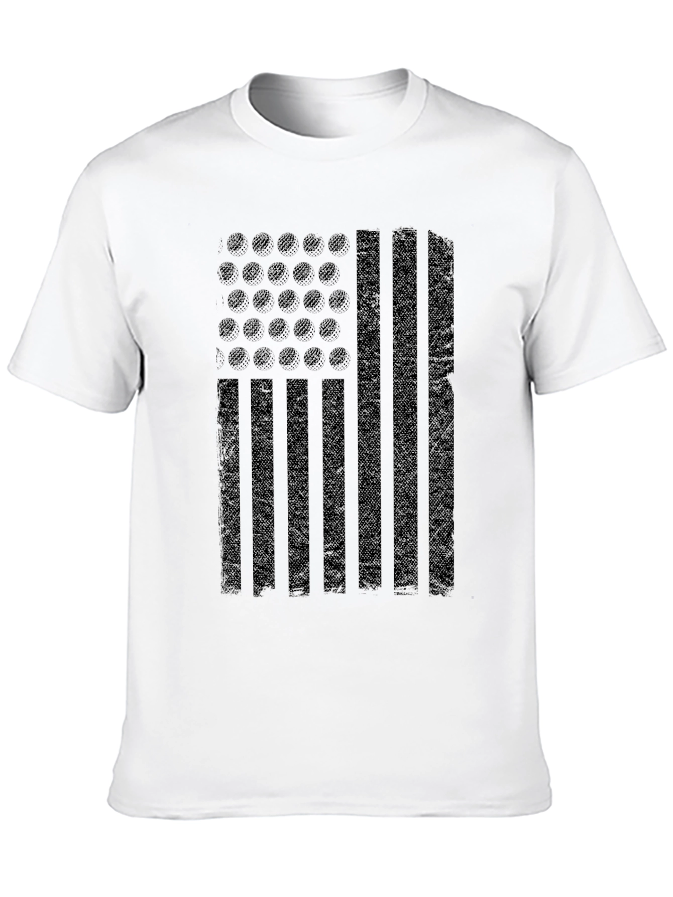 Distressed American Flag Graphic Black T-Shirt