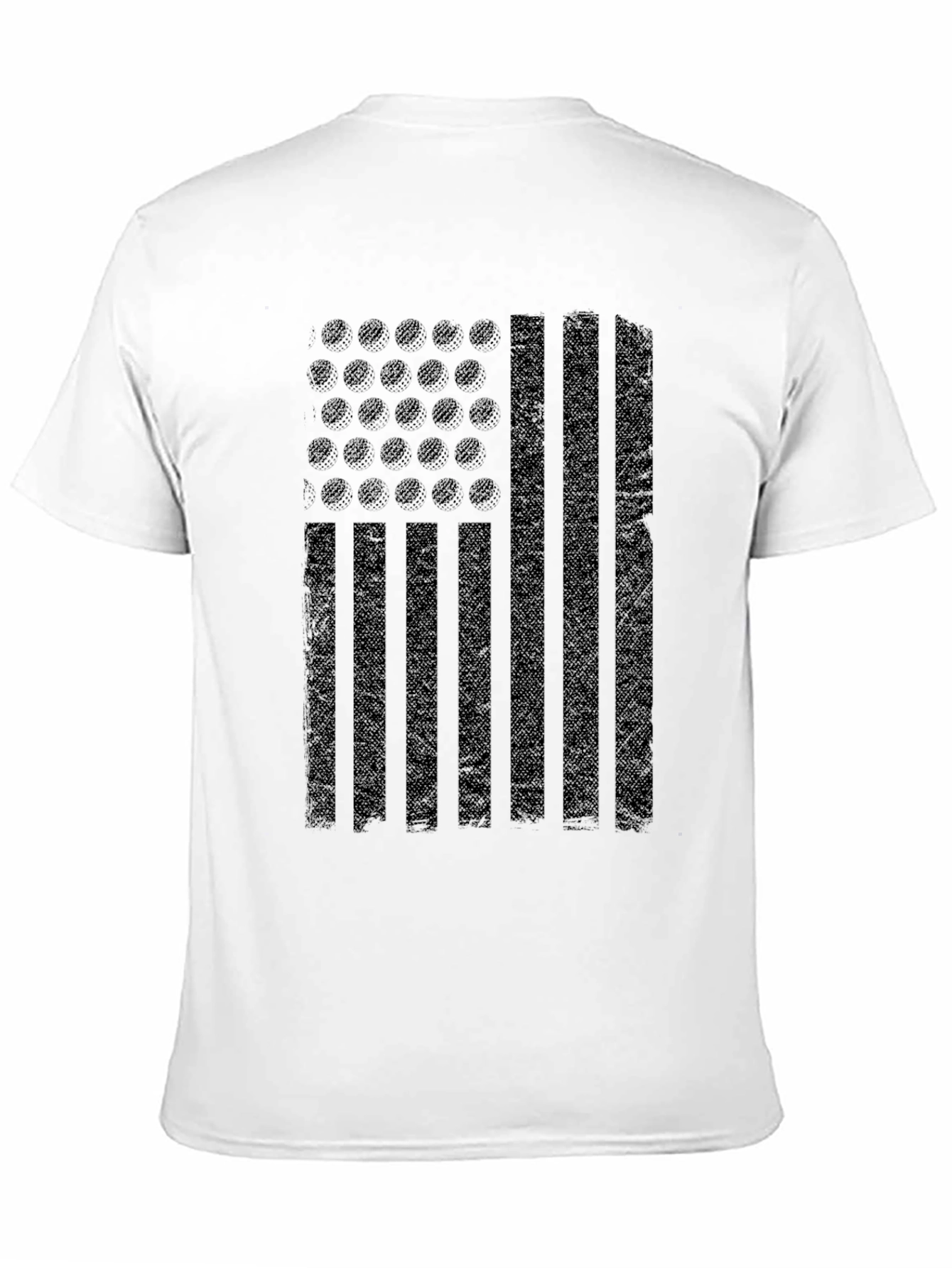 Distressed American Flag Graphic Black T-Shirt