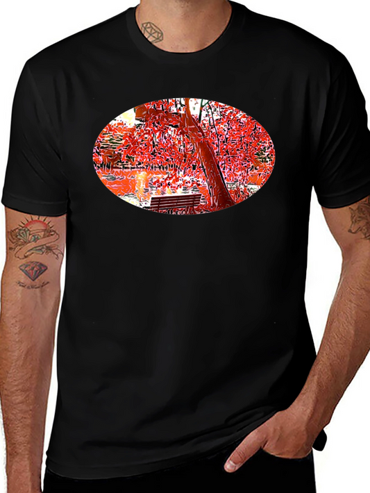 Park Scene Graphic Black T-Shirt