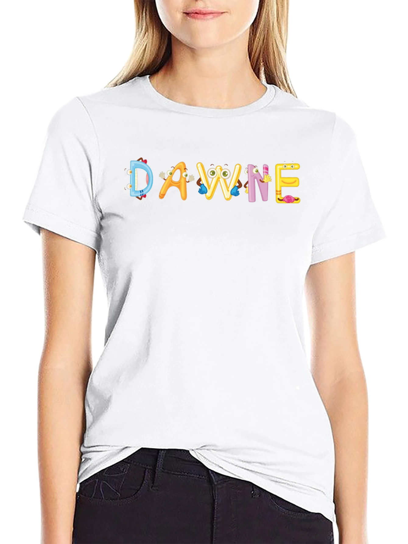 Cartoon Animal Letter T-Shirt - Funny Tee