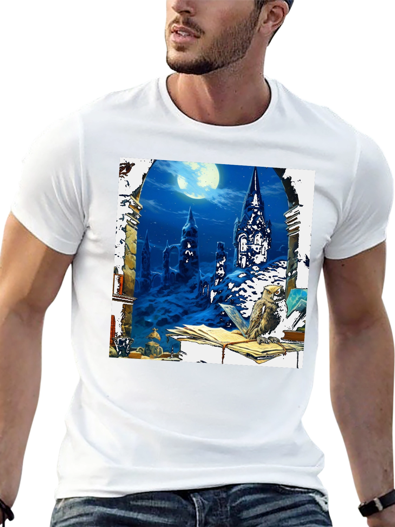 Wizard Castle Owl Book T-Shirt
