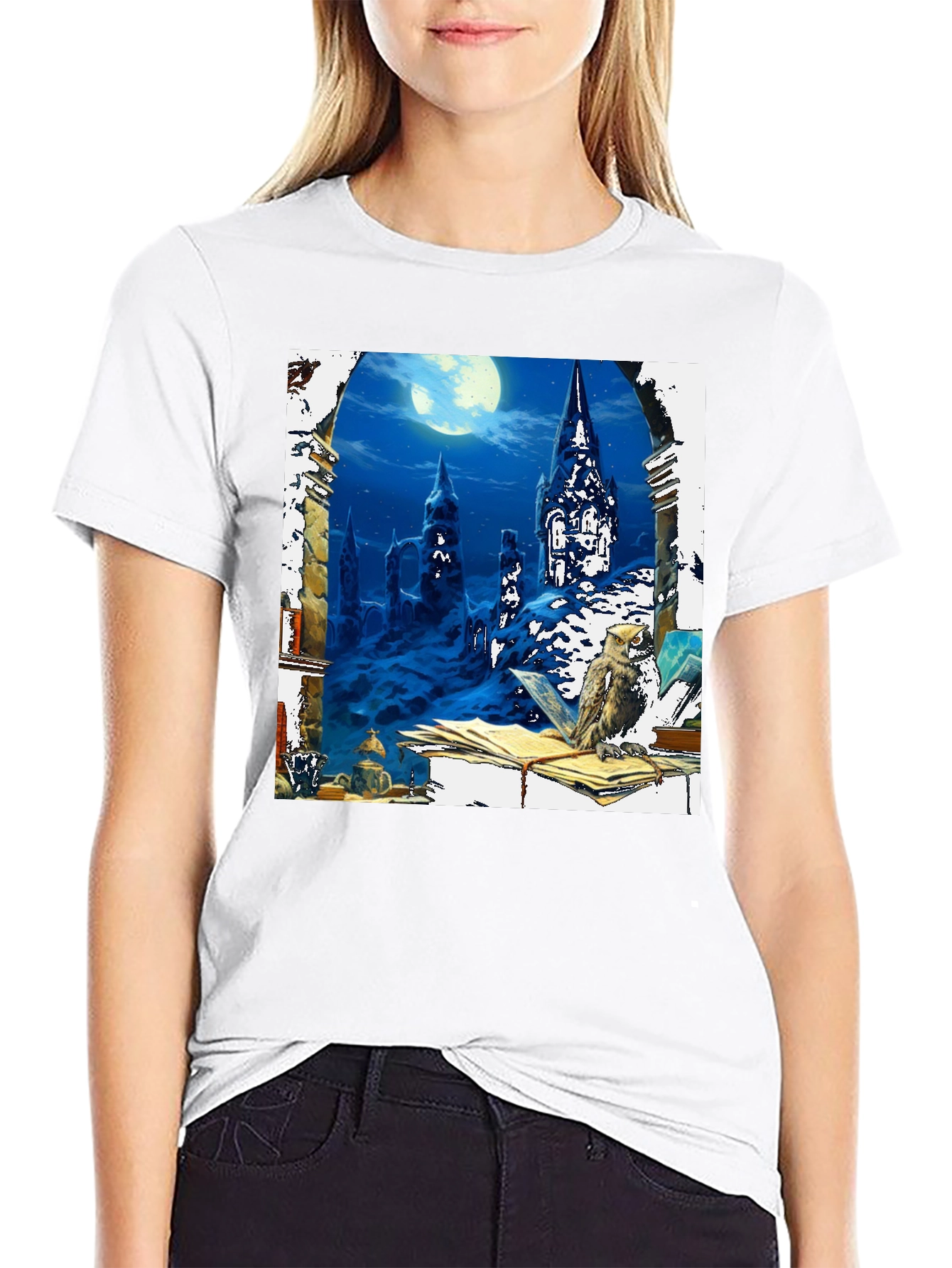 Wizard Castle Owl Book T-Shirt