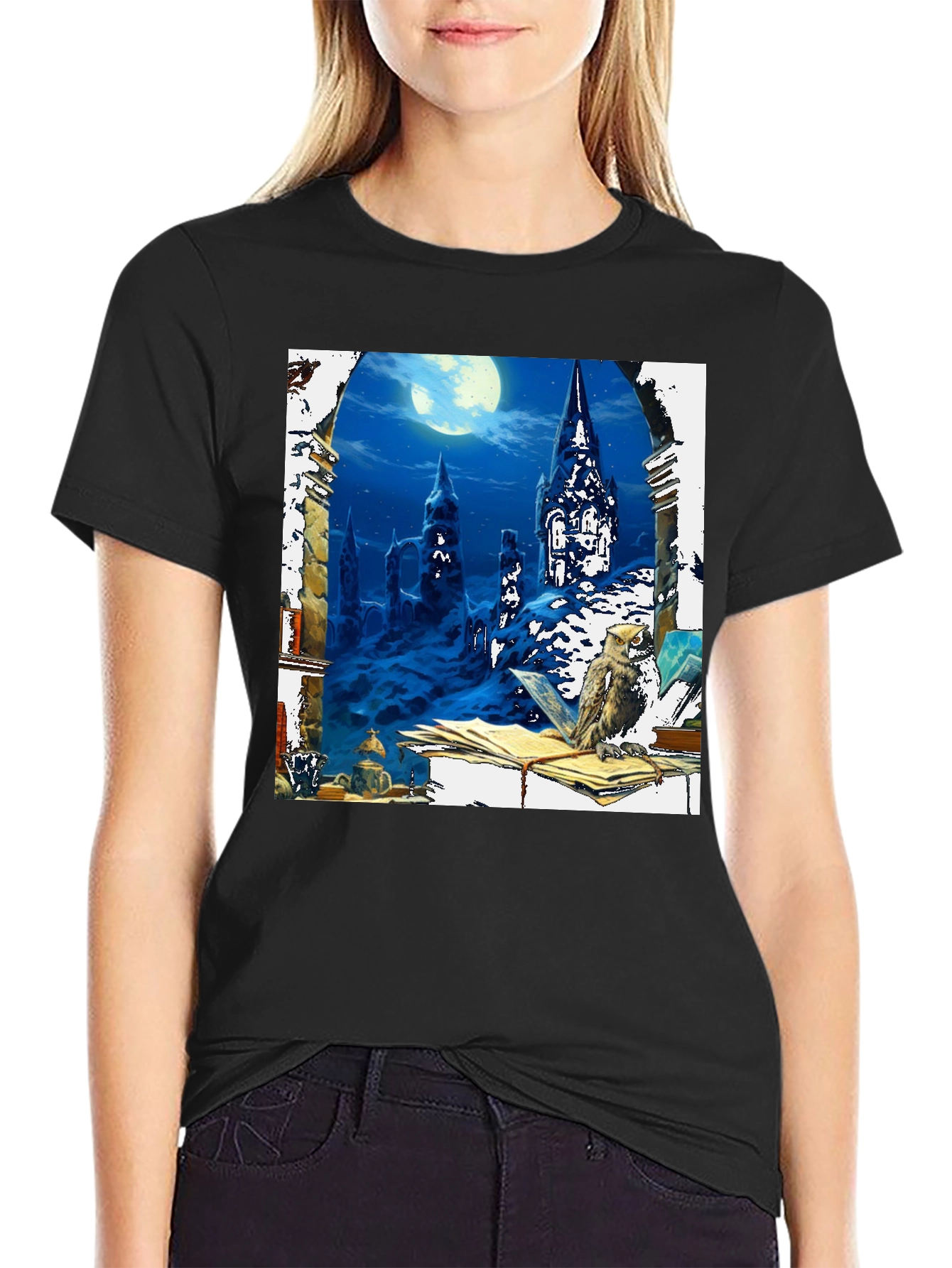 Wizard Castle Owl Book T-Shirt