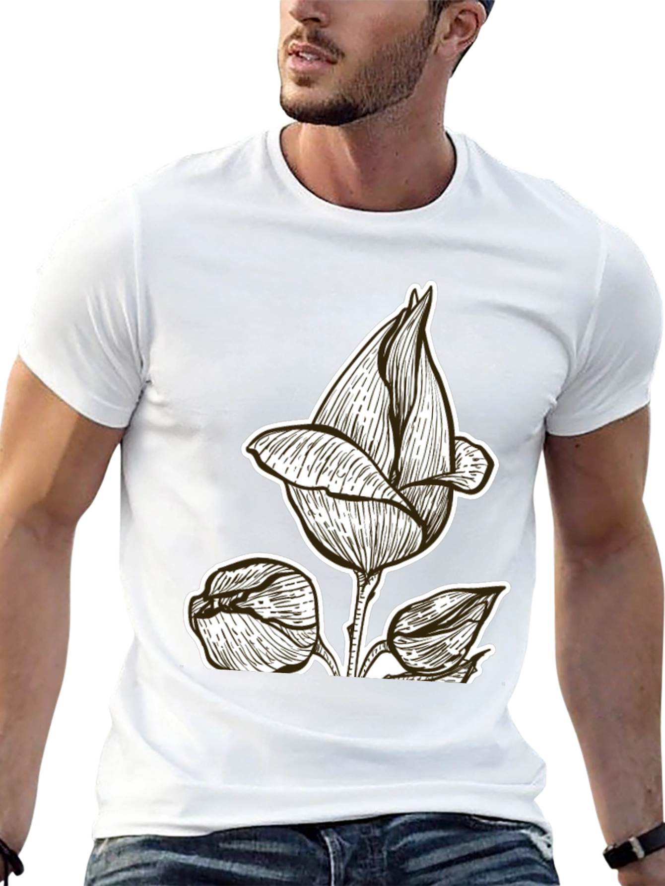 Black Floral Graphic Tee | Stylish & Unique