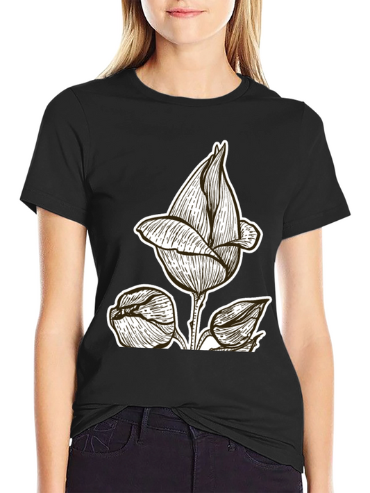 Black Floral Graphic Tee | Stylish & Unique