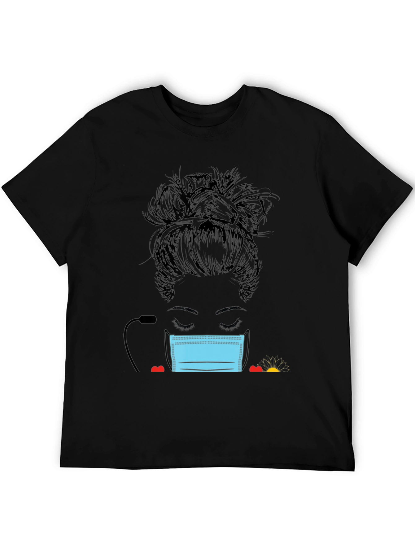 Masked Messy Bun Graphic Tee