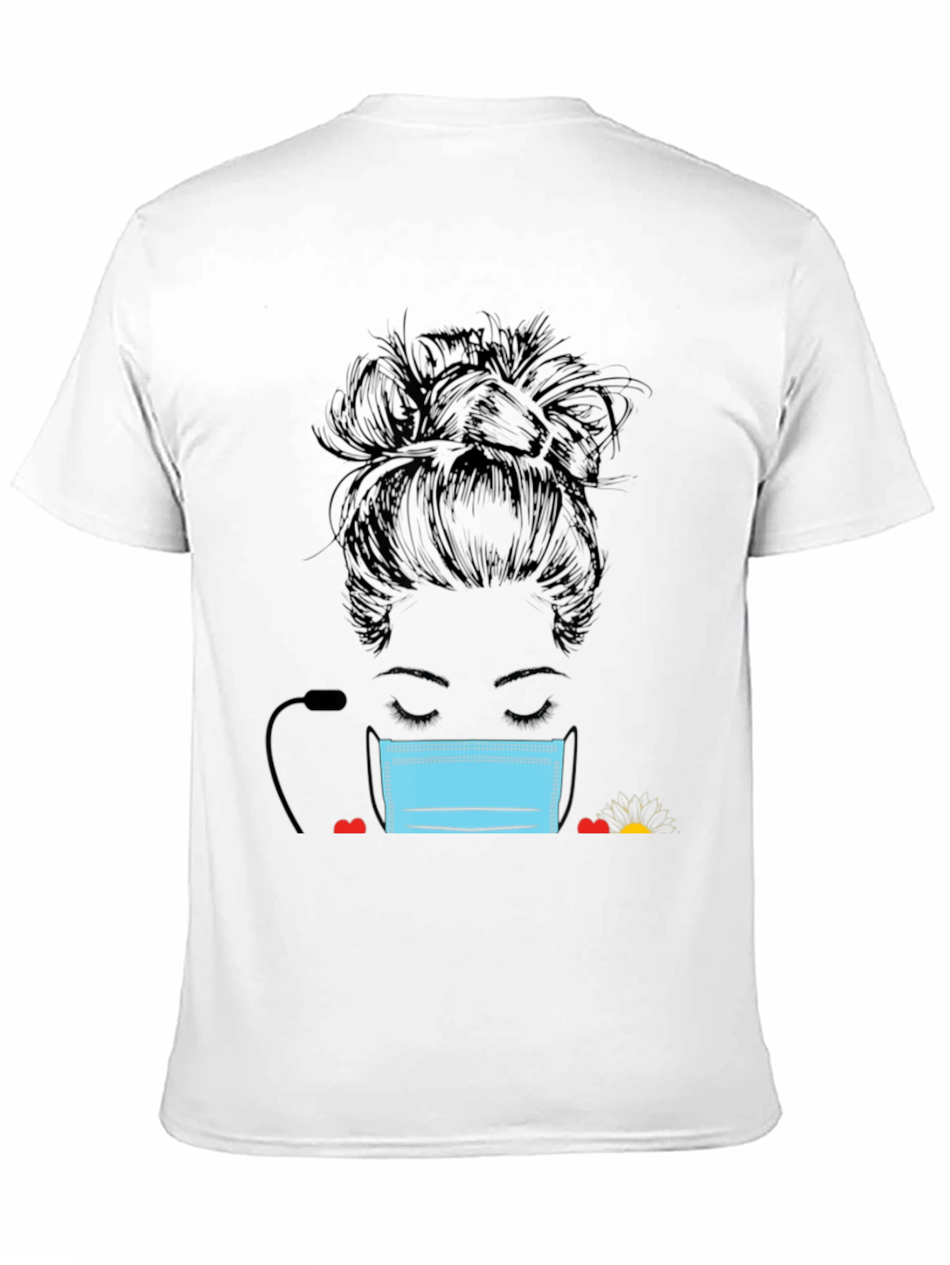 Masked Messy Bun Graphic Tee
