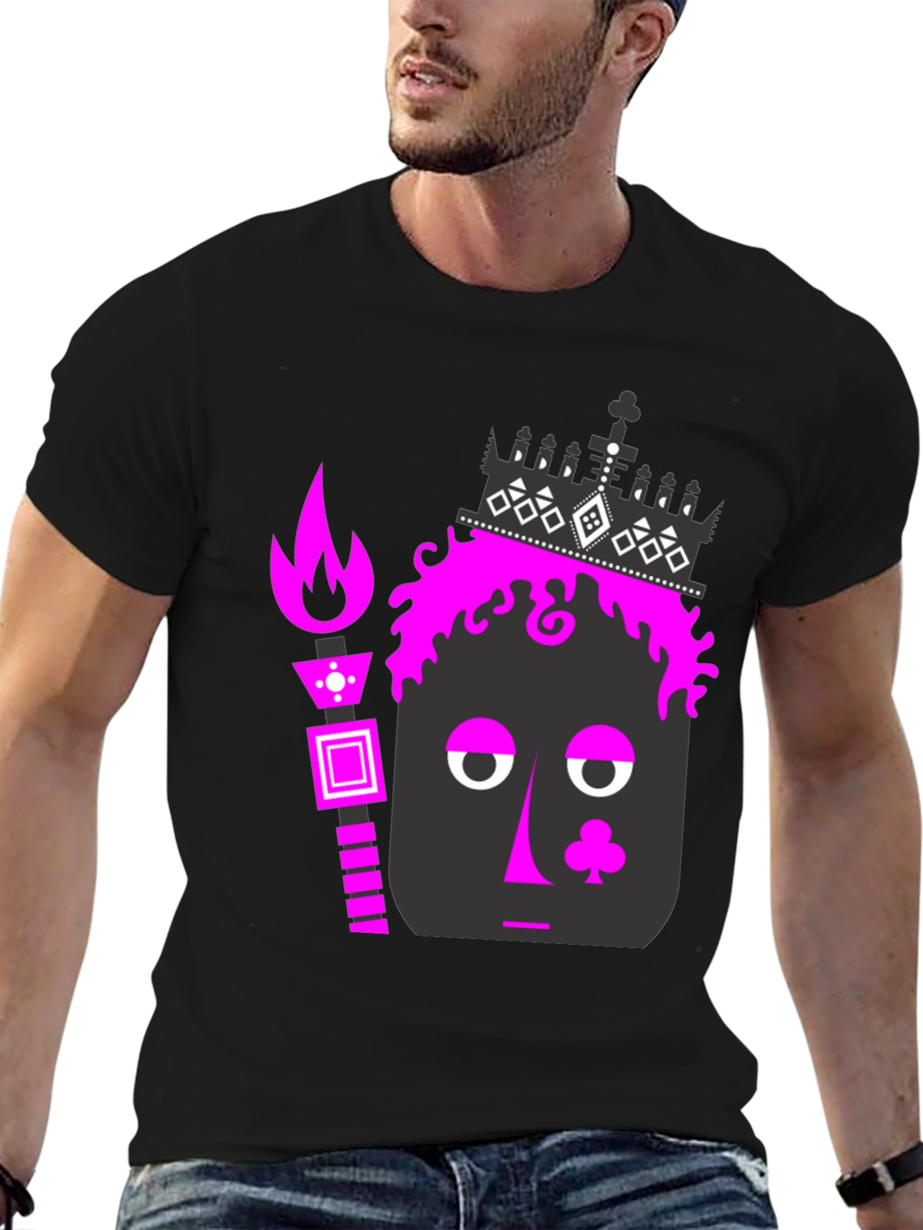 Funky Card King Graphic Tee - Black
