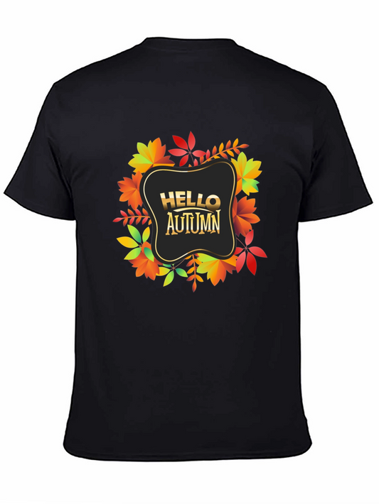 Hello Autumn Black Graphic Tee